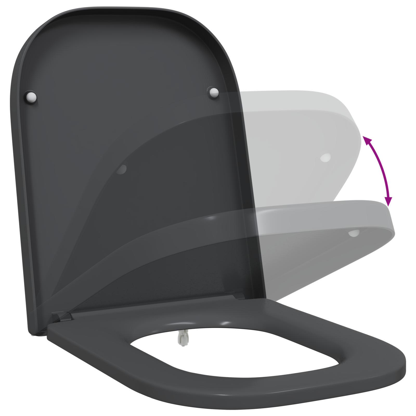 Quick Release Toilet Seat with Soft Close Duroplast Anthracite - Image 10