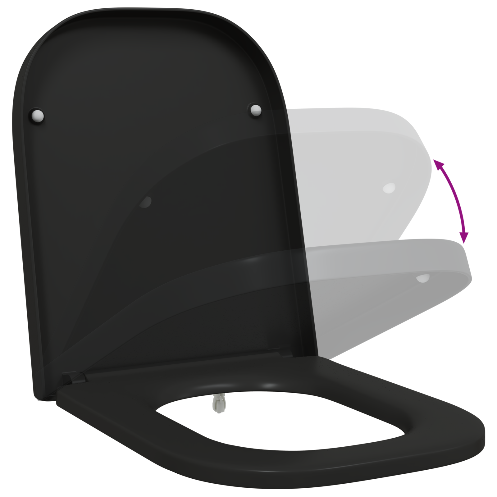 Quick Release Toilet Seat with Soft Close Duroplast Black - Image 10