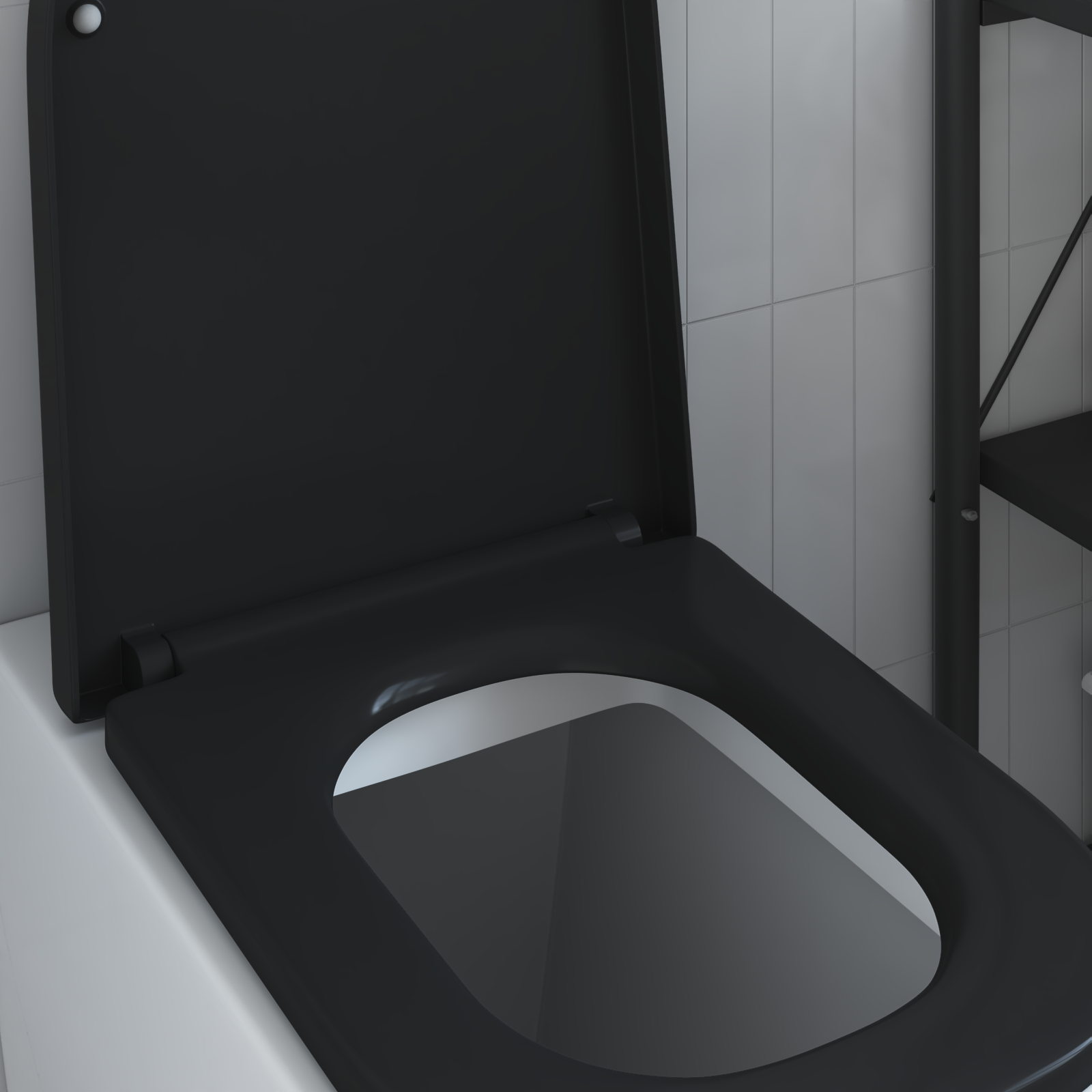 Quick Release Toilet Seat with Soft Close Duroplast Black - Image 4