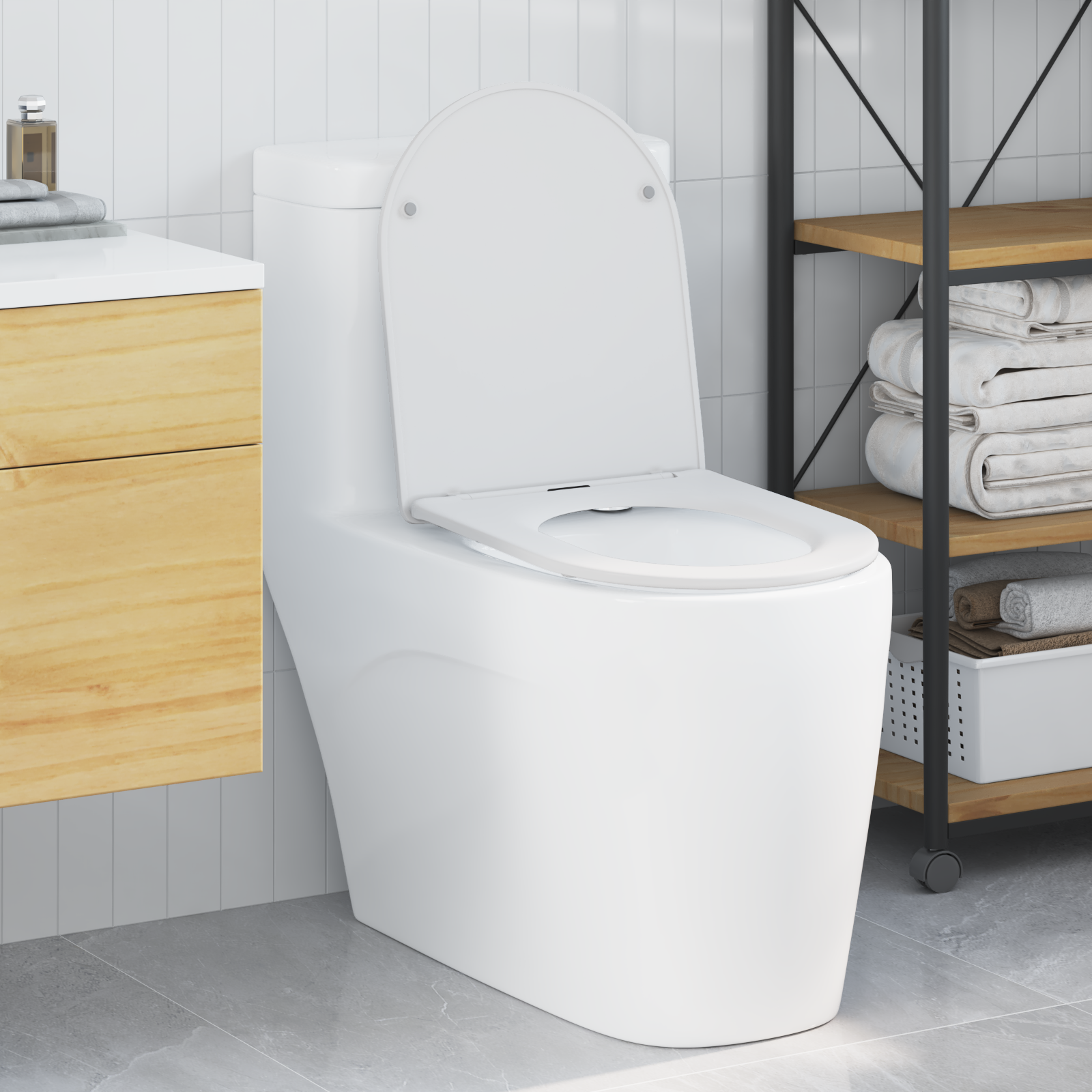 Quick Release Toilet Seat with Soft Close Duroplast White