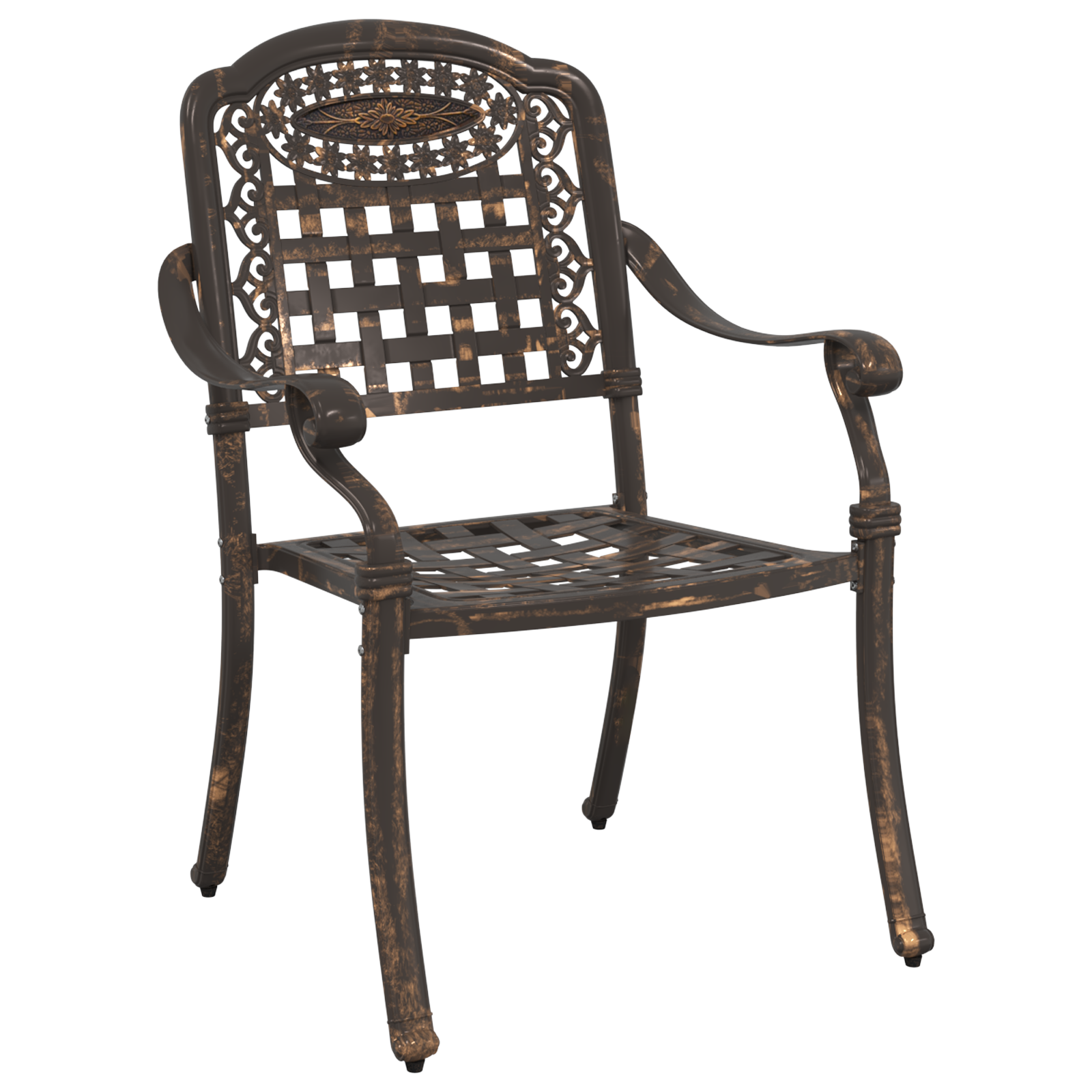 Garden Chairs 2 pcs Bronze Cast Aluminium - Image 3