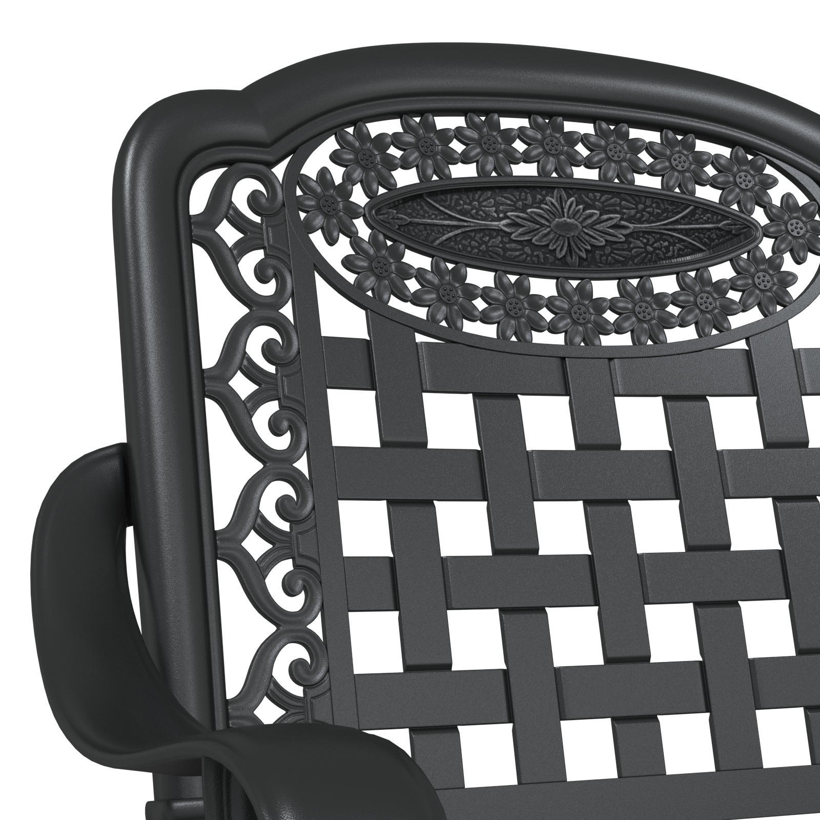 Garden Chairs - Set of 2, Black Cast Aluminum - Image 7