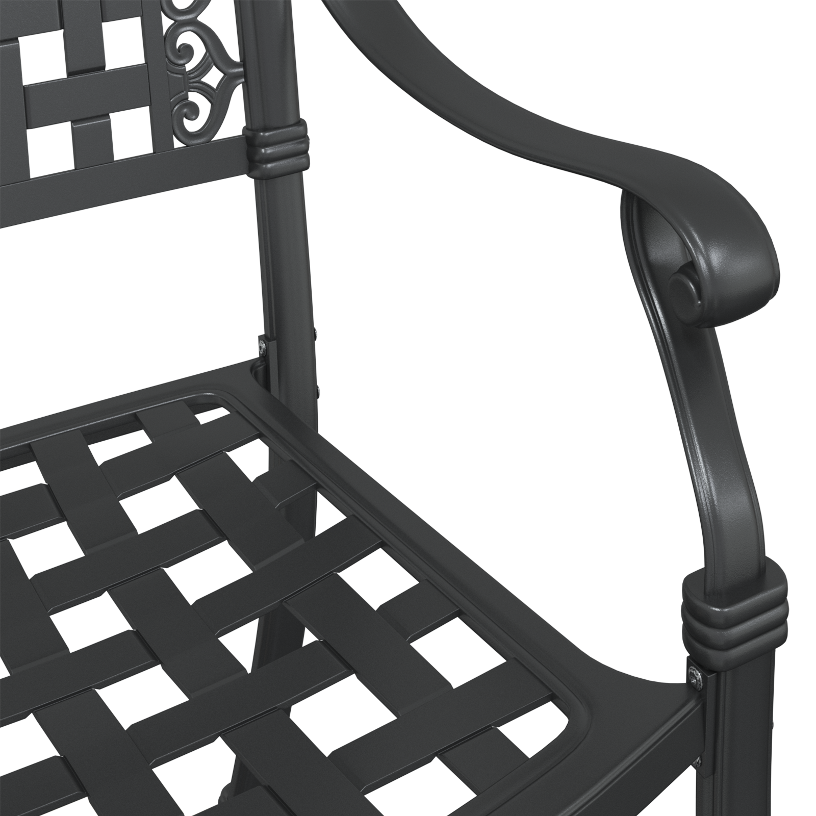 Garden Chairs - Set of 2, Black Cast Aluminum - Image 8