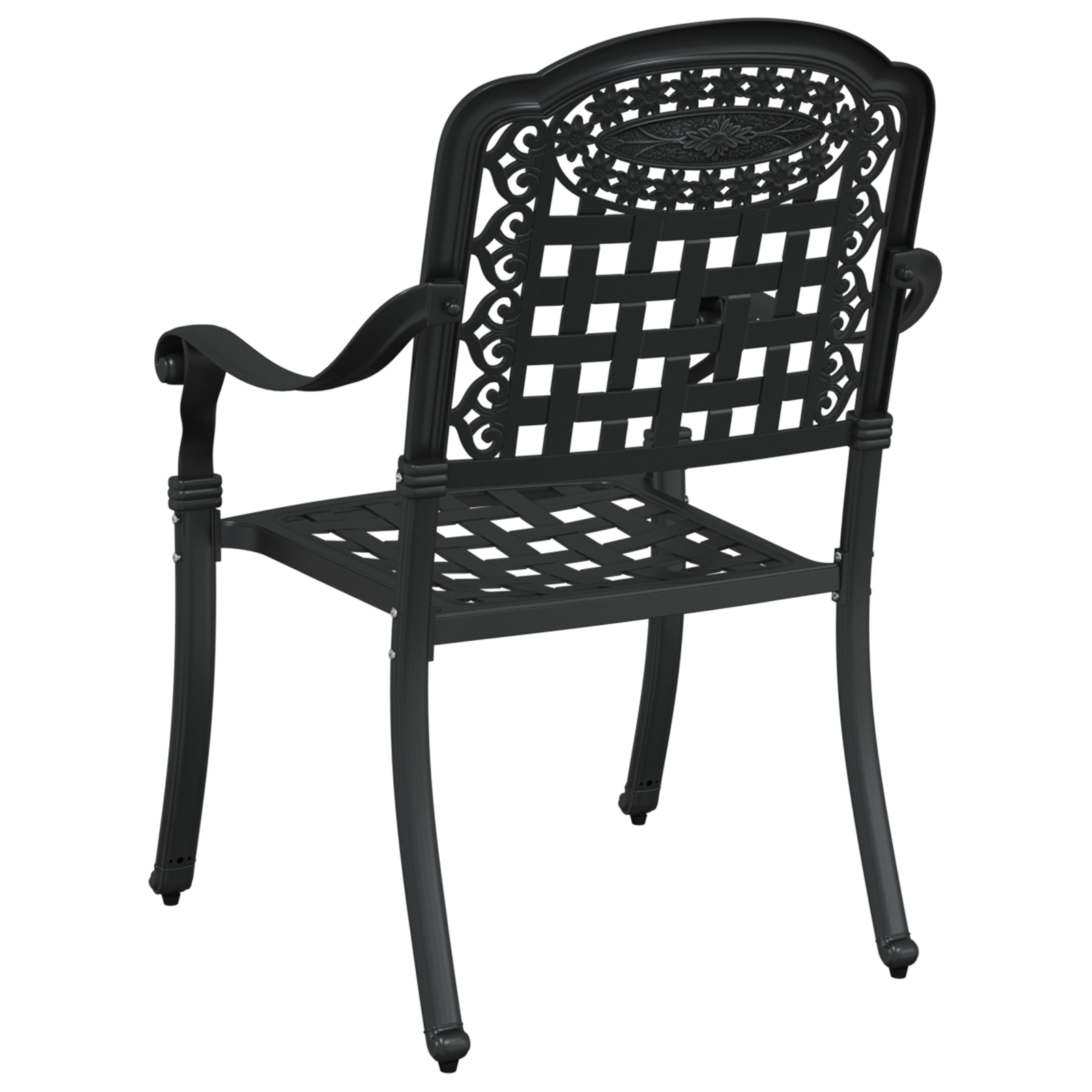 Garden Chairs - Set of 2, Black Cast Aluminum - Image 6