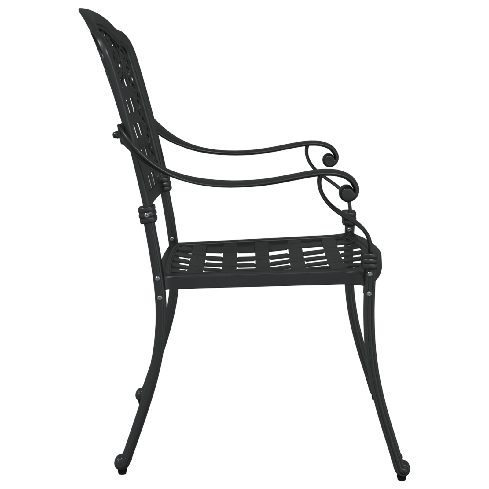 Garden Chairs - Set of 2, Black Cast Aluminum - Image 5