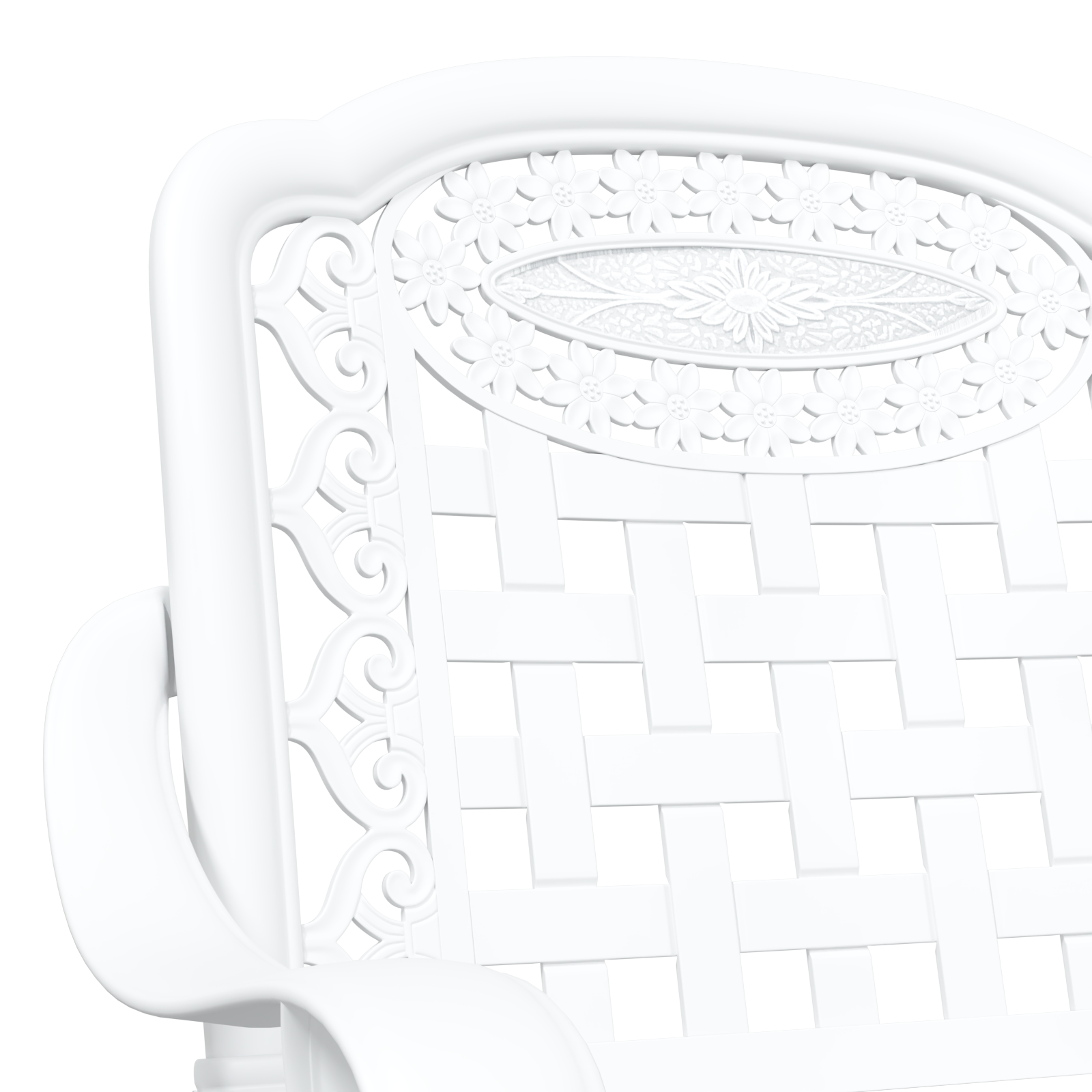 Garden Chairs 2 pcs White Cast Aluminum - Image 7