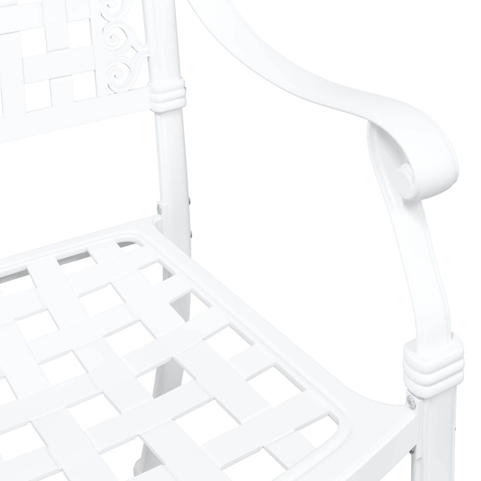 Garden Chairs 2 pcs White Cast Aluminum - Image 8