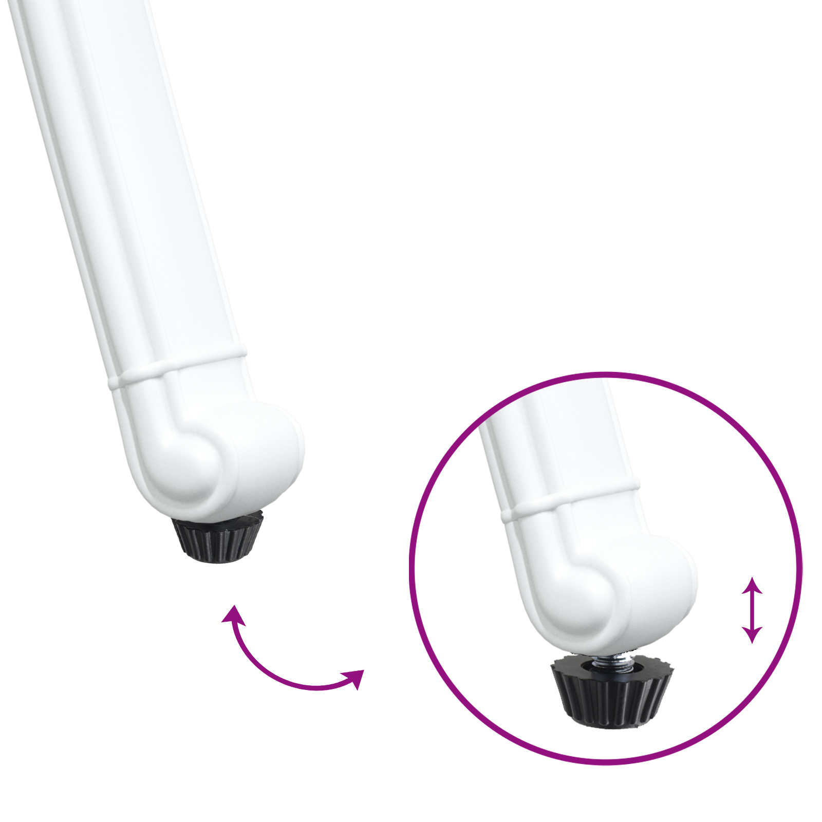 Garden Chairs 2 pcs White Cast Aluminum - Image 9