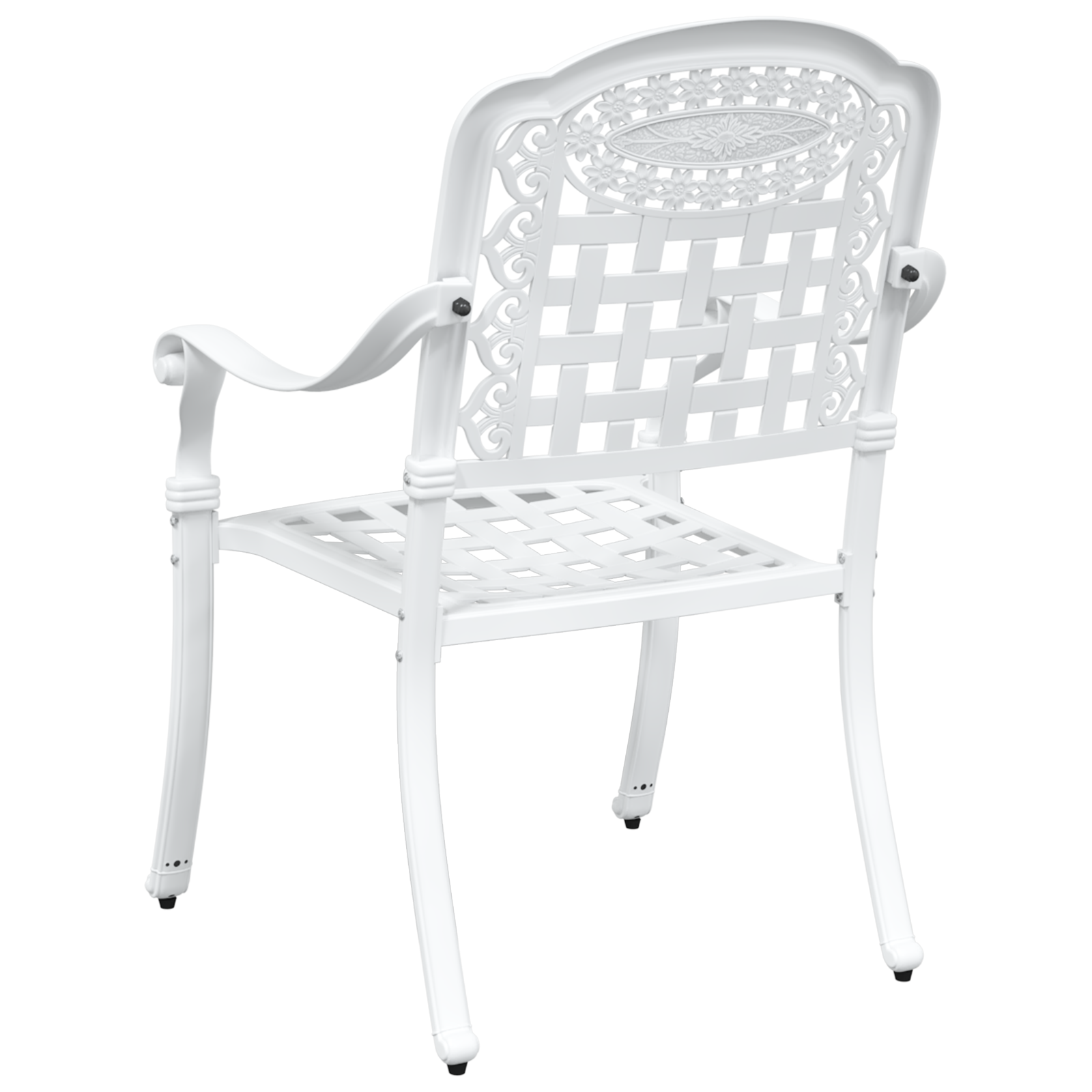 Garden Chairs 2 pcs White Cast Aluminum - Image 6
