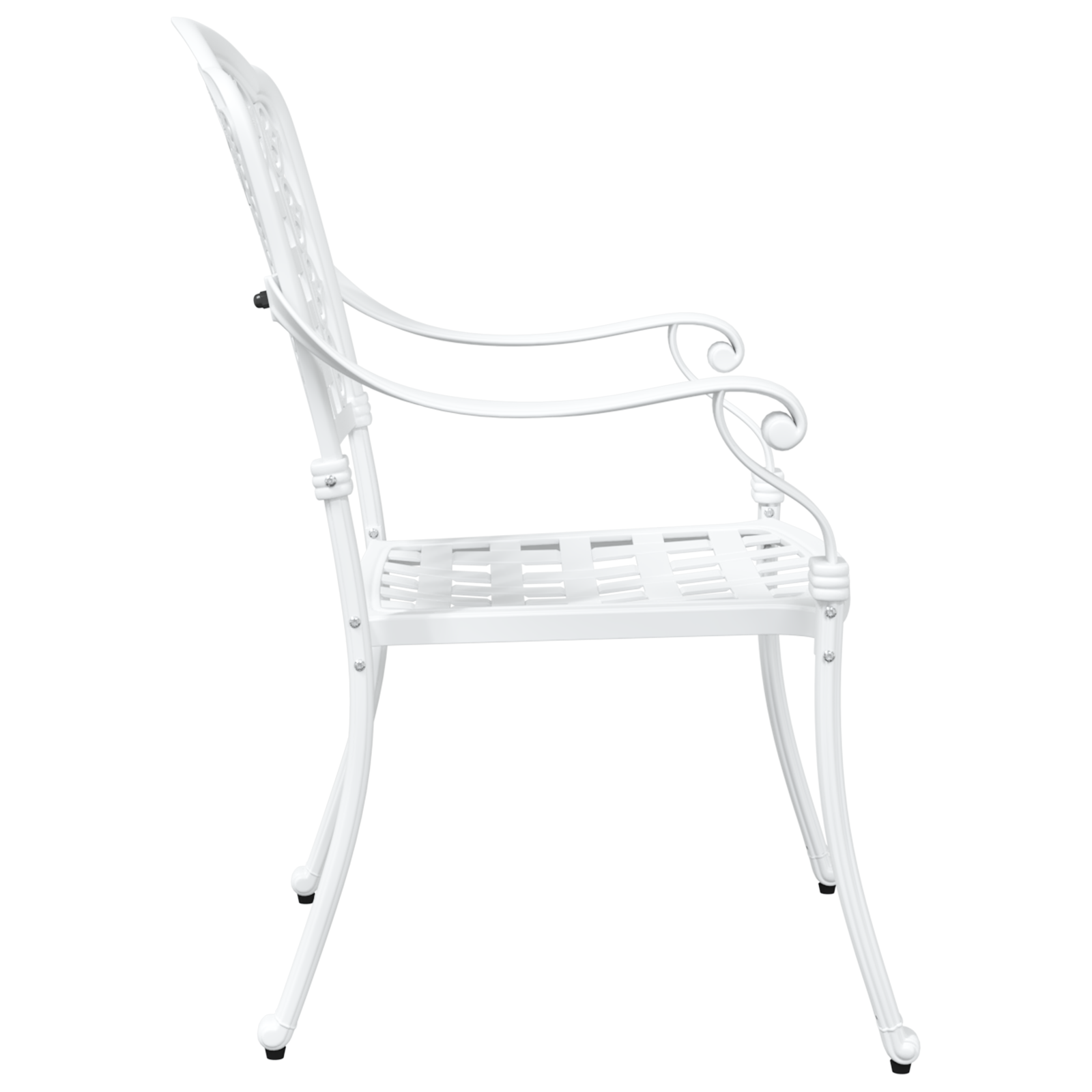Garden Chairs 2 pcs White Cast Aluminum - Image 5