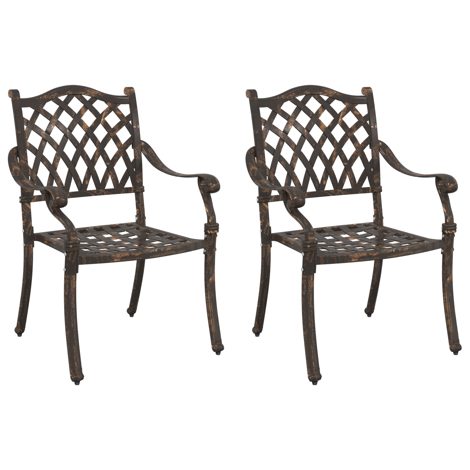 Garden Chairs 2 pcs Bronze Cast Aluminium - Image 2