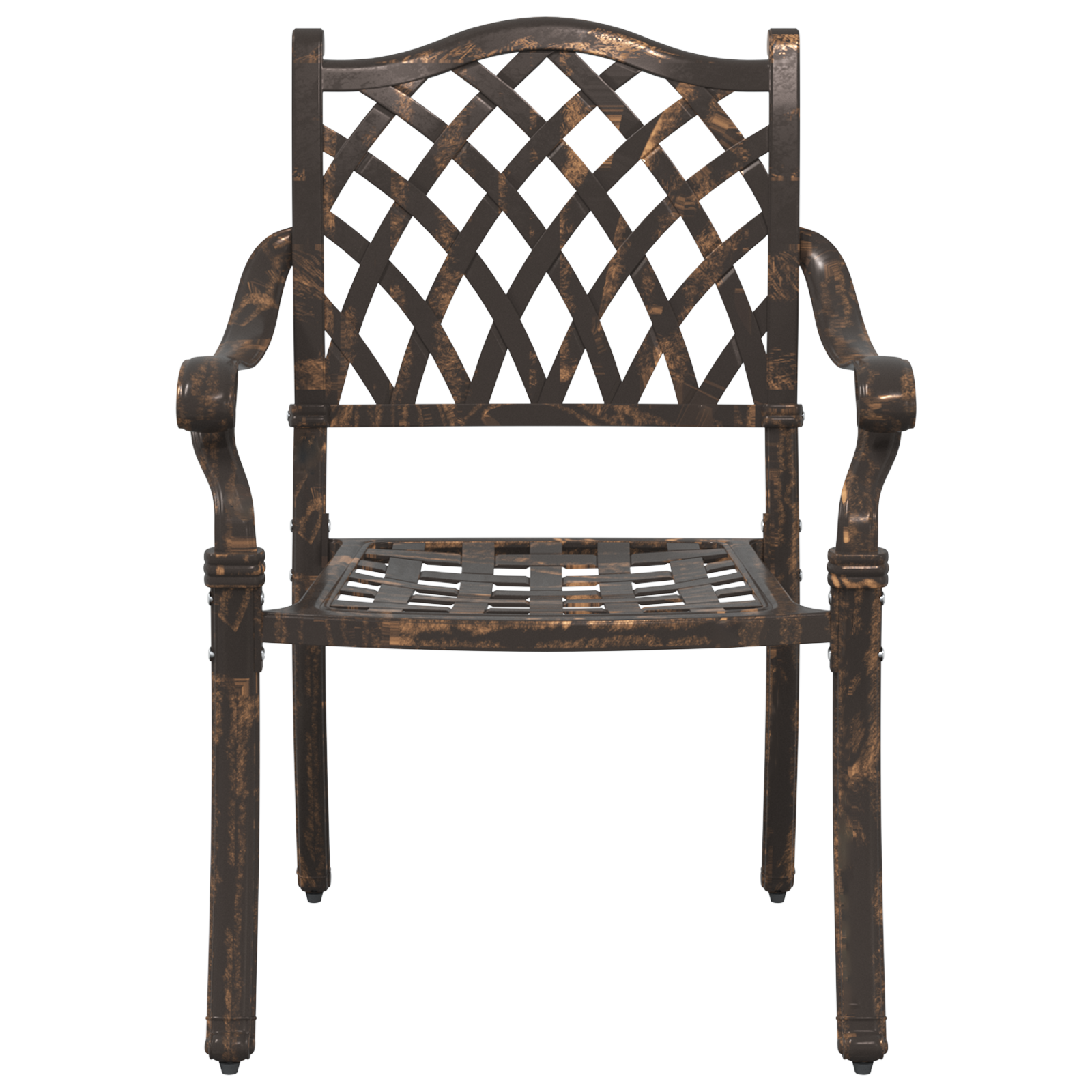 Garden Chairs 2 pcs Bronze Cast Aluminium - Image 4