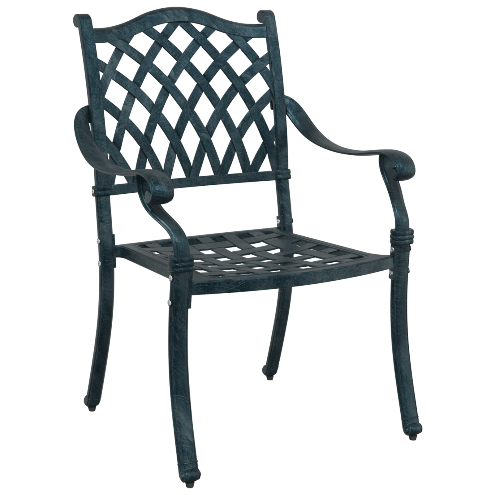 Garden Chairs 2 pcs Green Cast Aluminium - Image 3