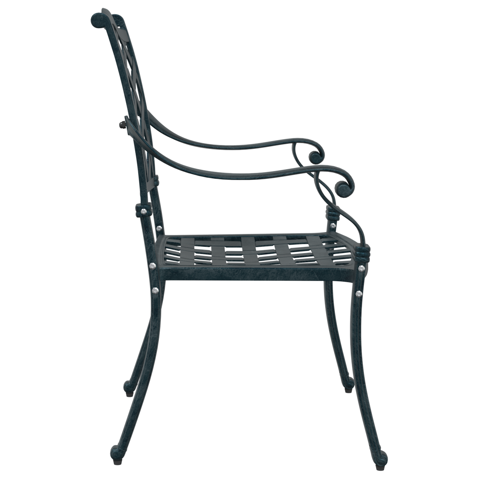 Garden Chairs 2 pcs Green Cast Aluminium - Image 5