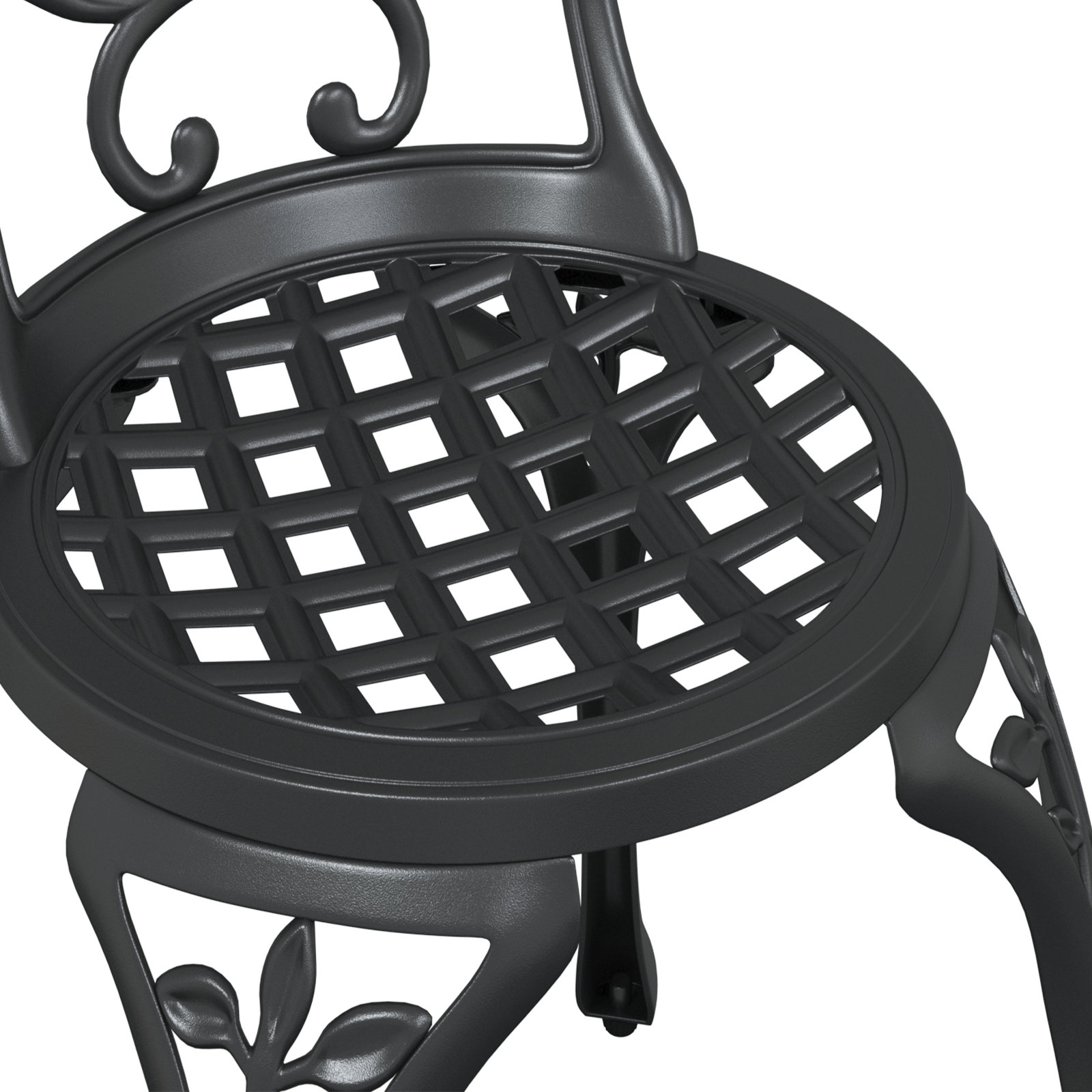 3-Piece Garden Bistro Set in Black Cast Aluminum - Image 11