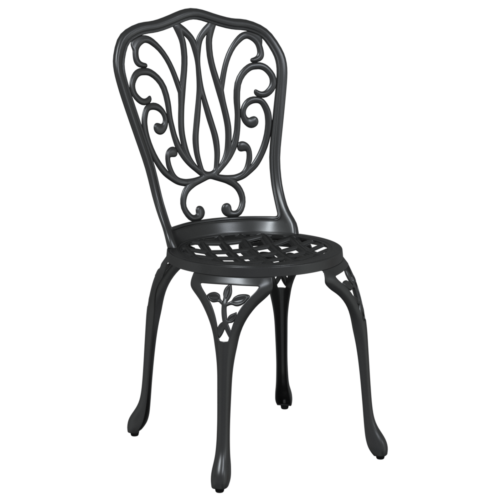 3-Piece Garden Bistro Set in Black Cast Aluminum - Image 4