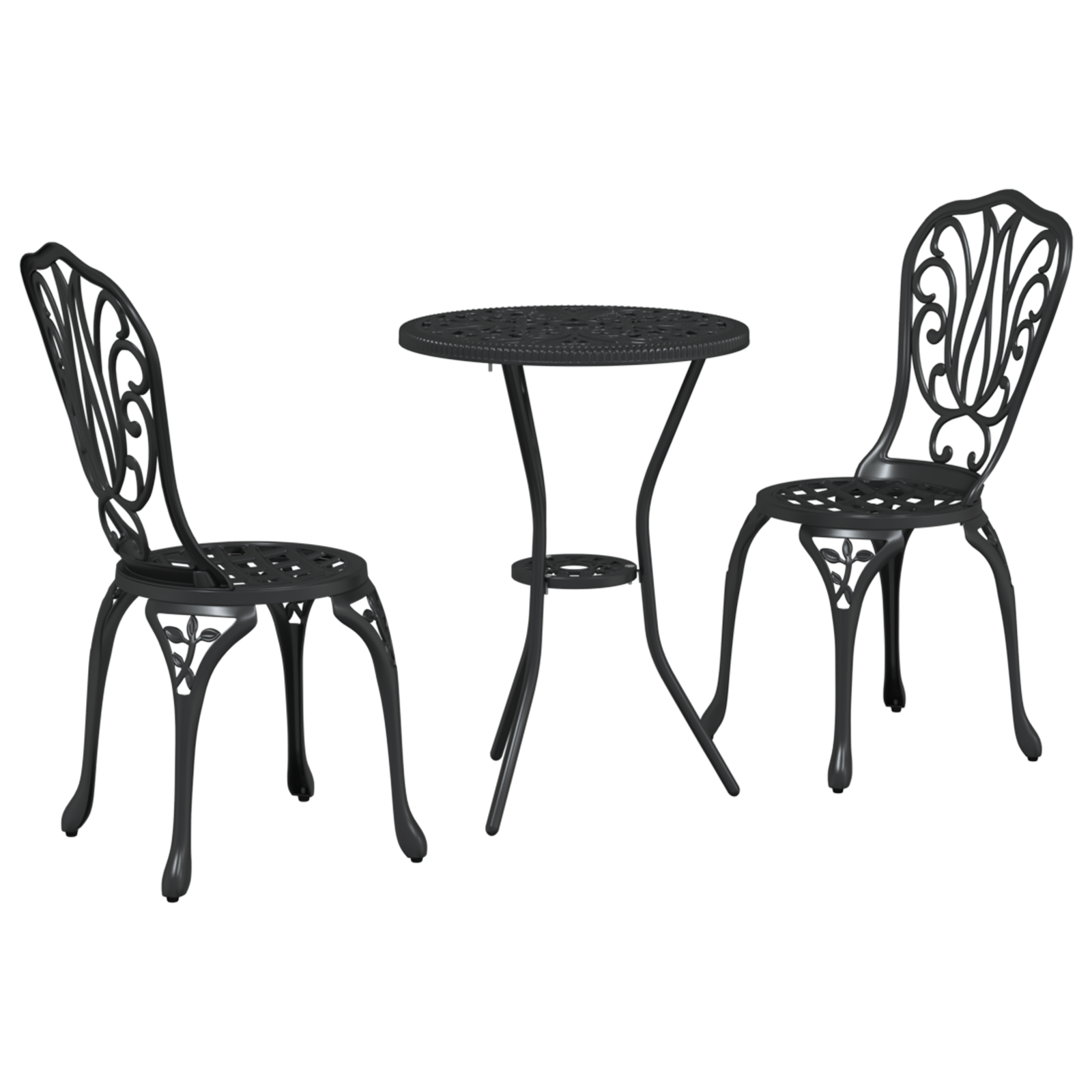 Thumbnail - vidaXL 3-tlg. Garten-Bistro-Set Schwarz Aluminiumguss