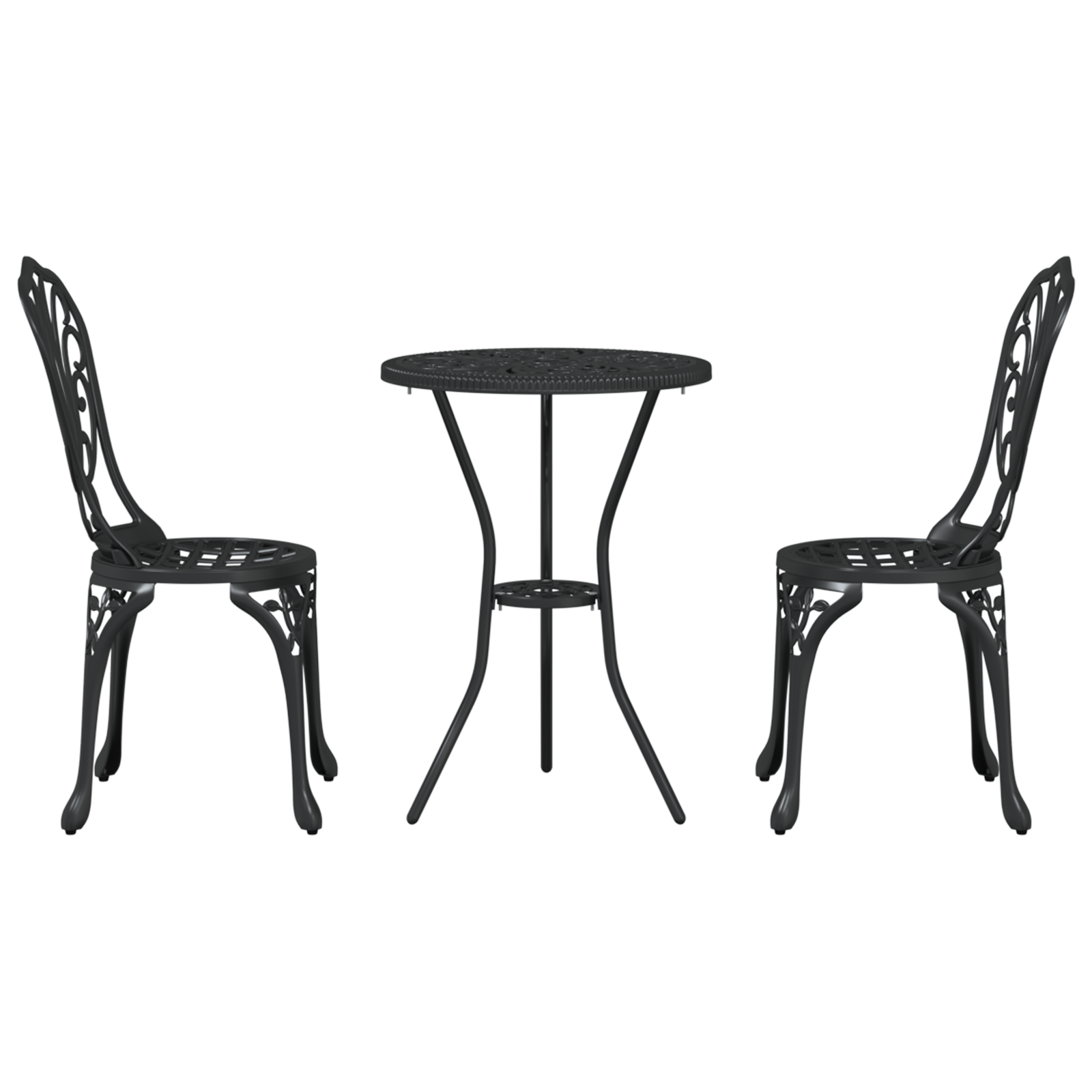 3-Piece Garden Bistro Set in Black Cast Aluminum - Image 6