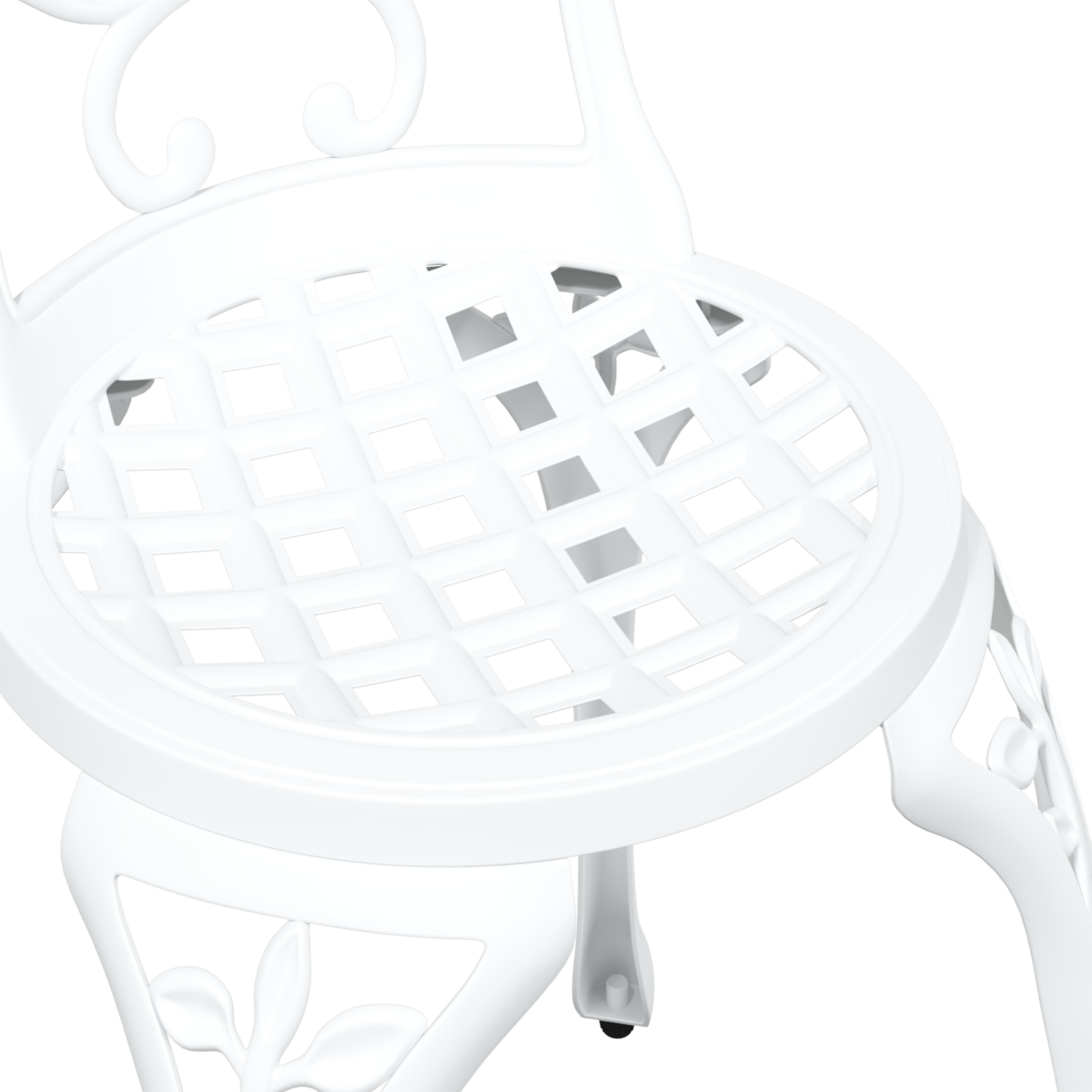 3-Piece Garden Bistro Set - White Cast Aluminum - Image 11