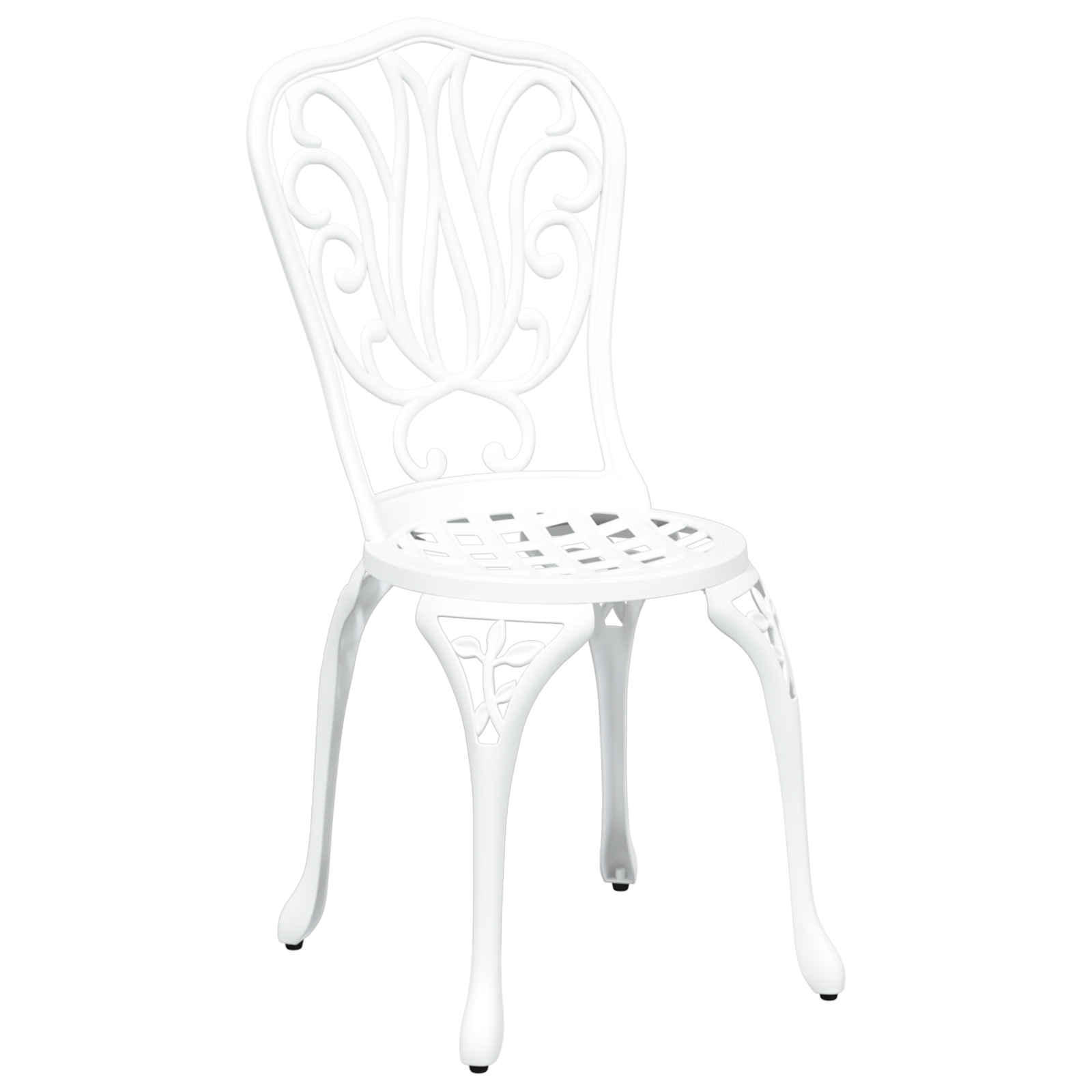 3-Piece Garden Bistro Set - White Cast Aluminum - Image 4