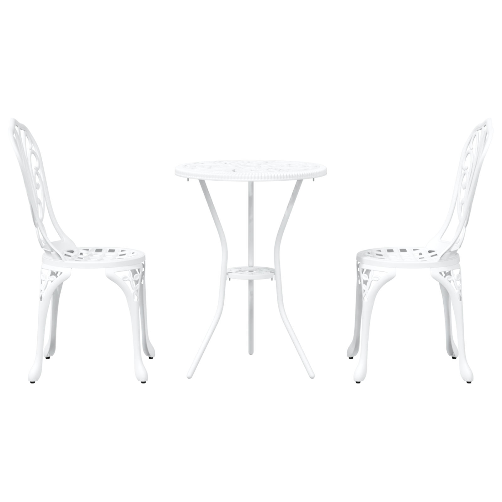 3-Piece Garden Bistro Set - White Cast Aluminum - Image 6