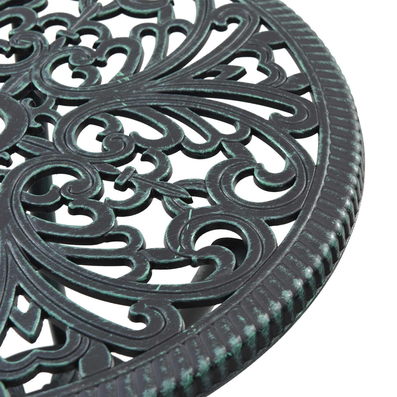 3-Piece Garden Bistro Set in Green Cast Aluminum - Image 10