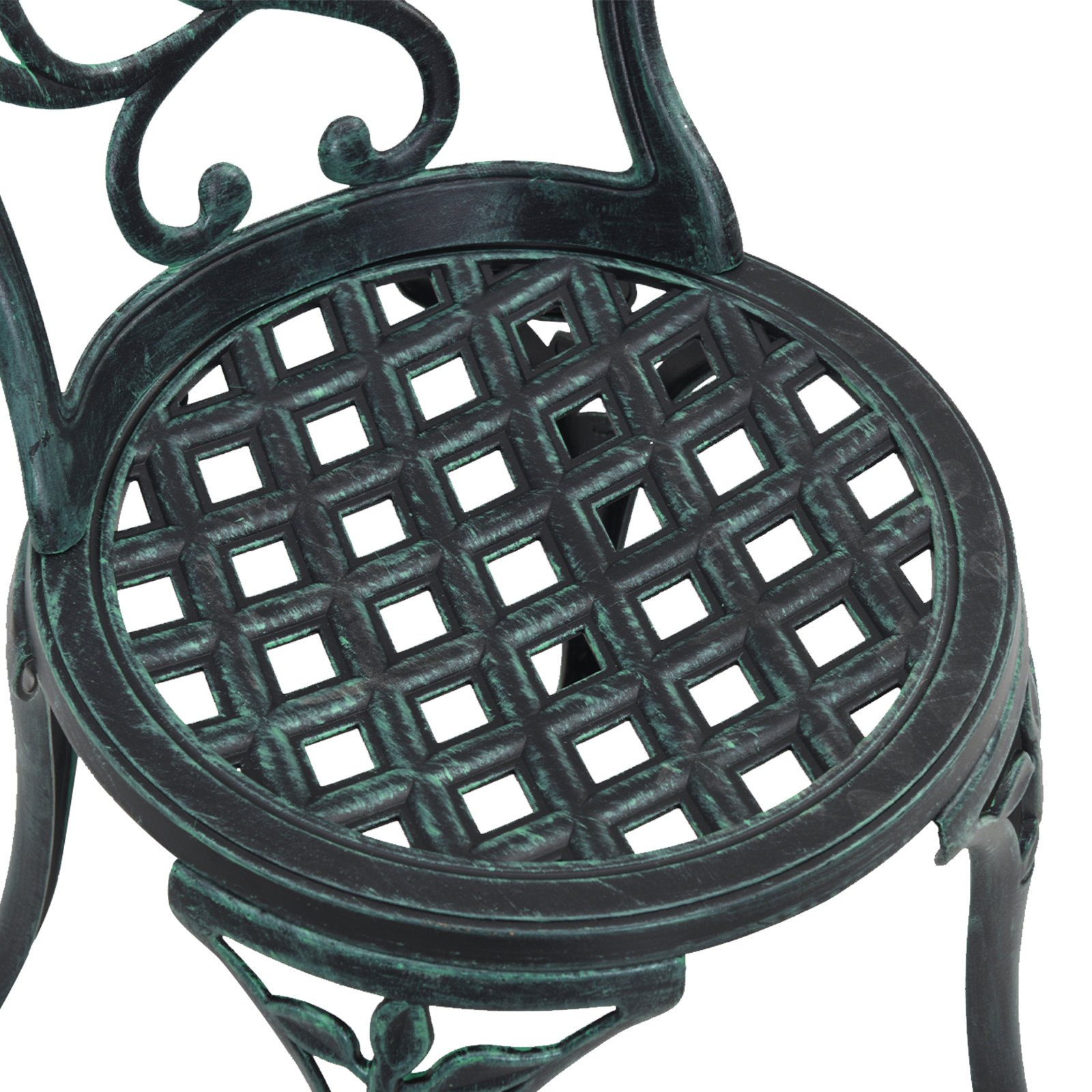 3-Piece Garden Bistro Set in Green Cast Aluminum - Image 11