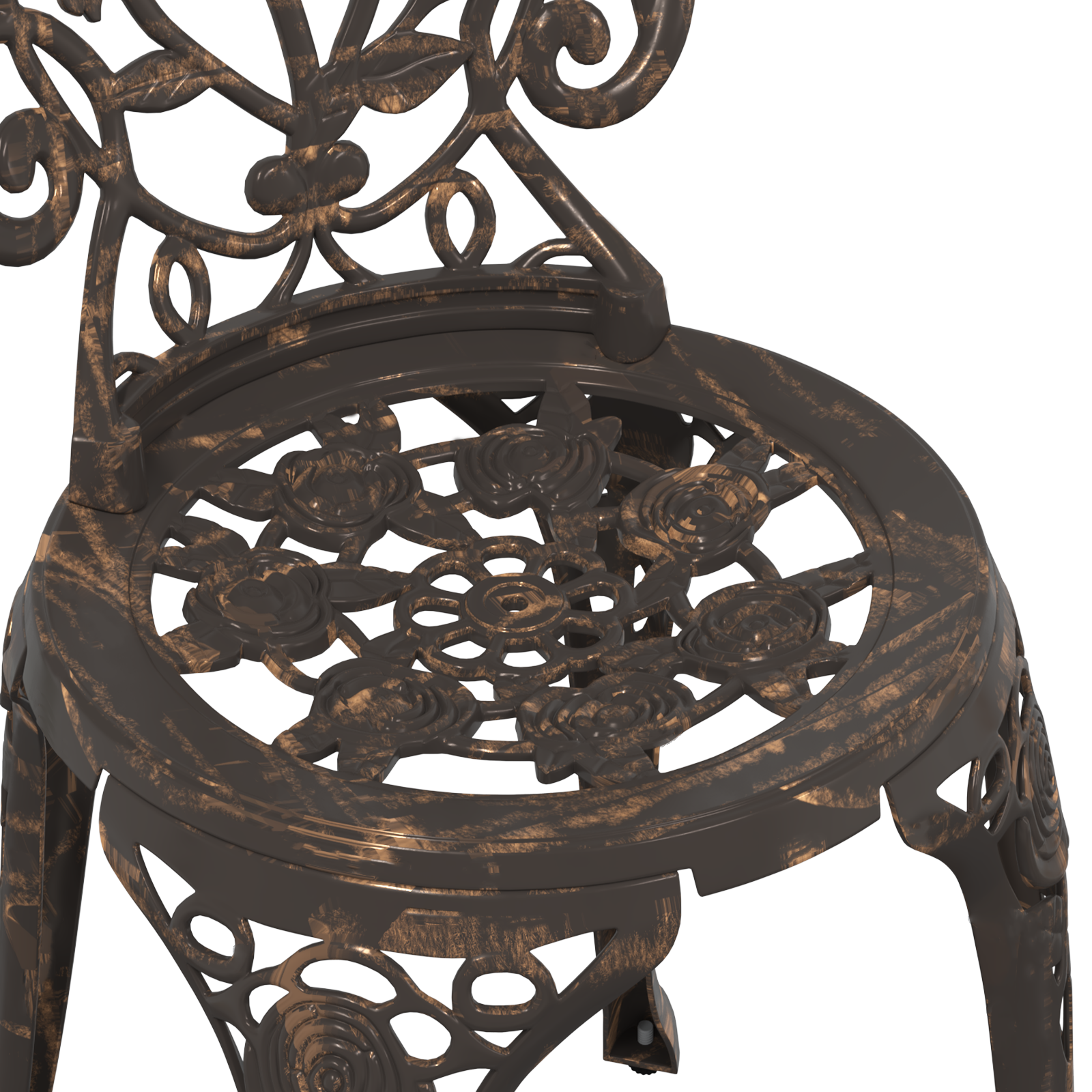 3 Piece Garden Bistro Set Bronze Cast Aluminium - Image 11