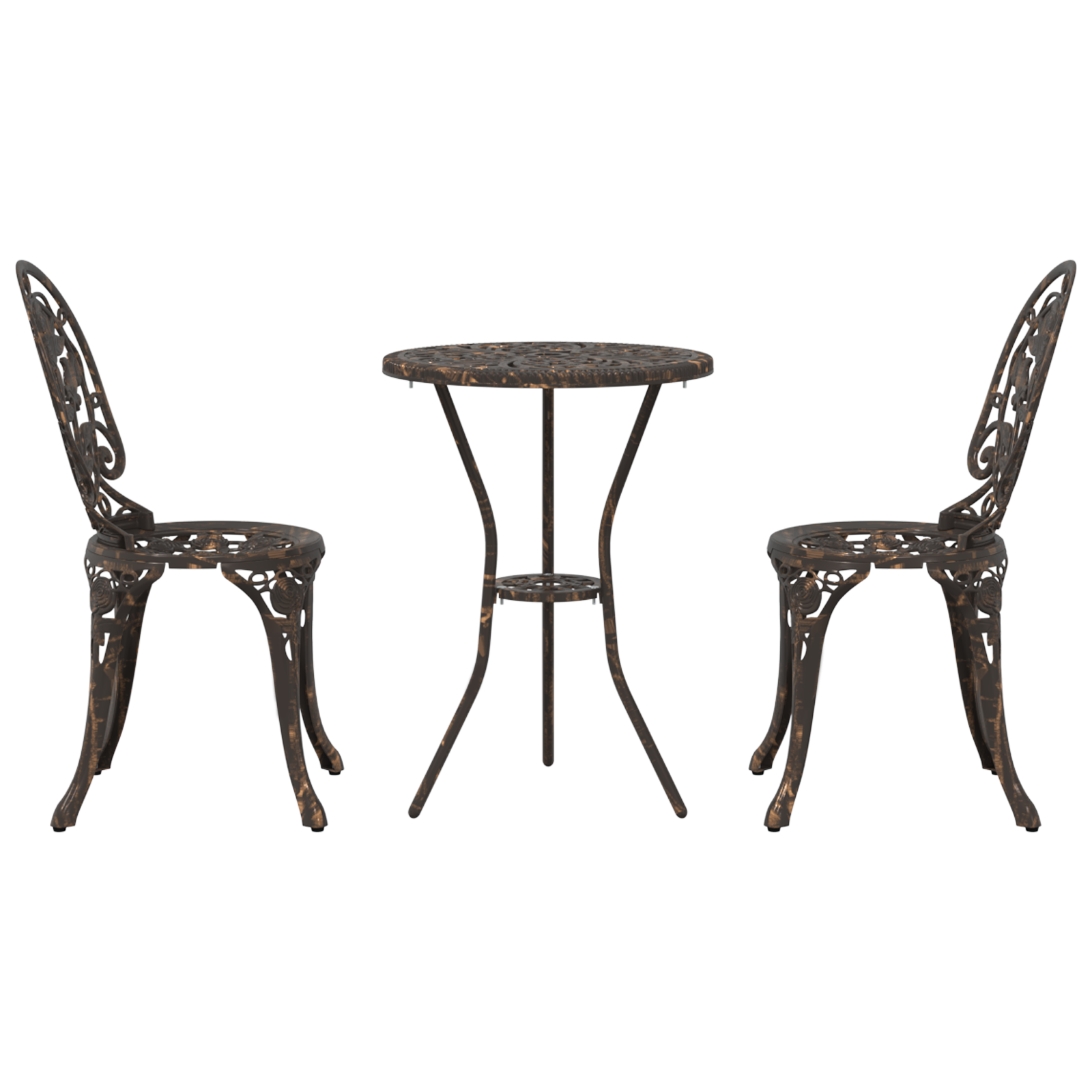 3 Piece Garden Bistro Set Bronze Cast Aluminium - Image 6