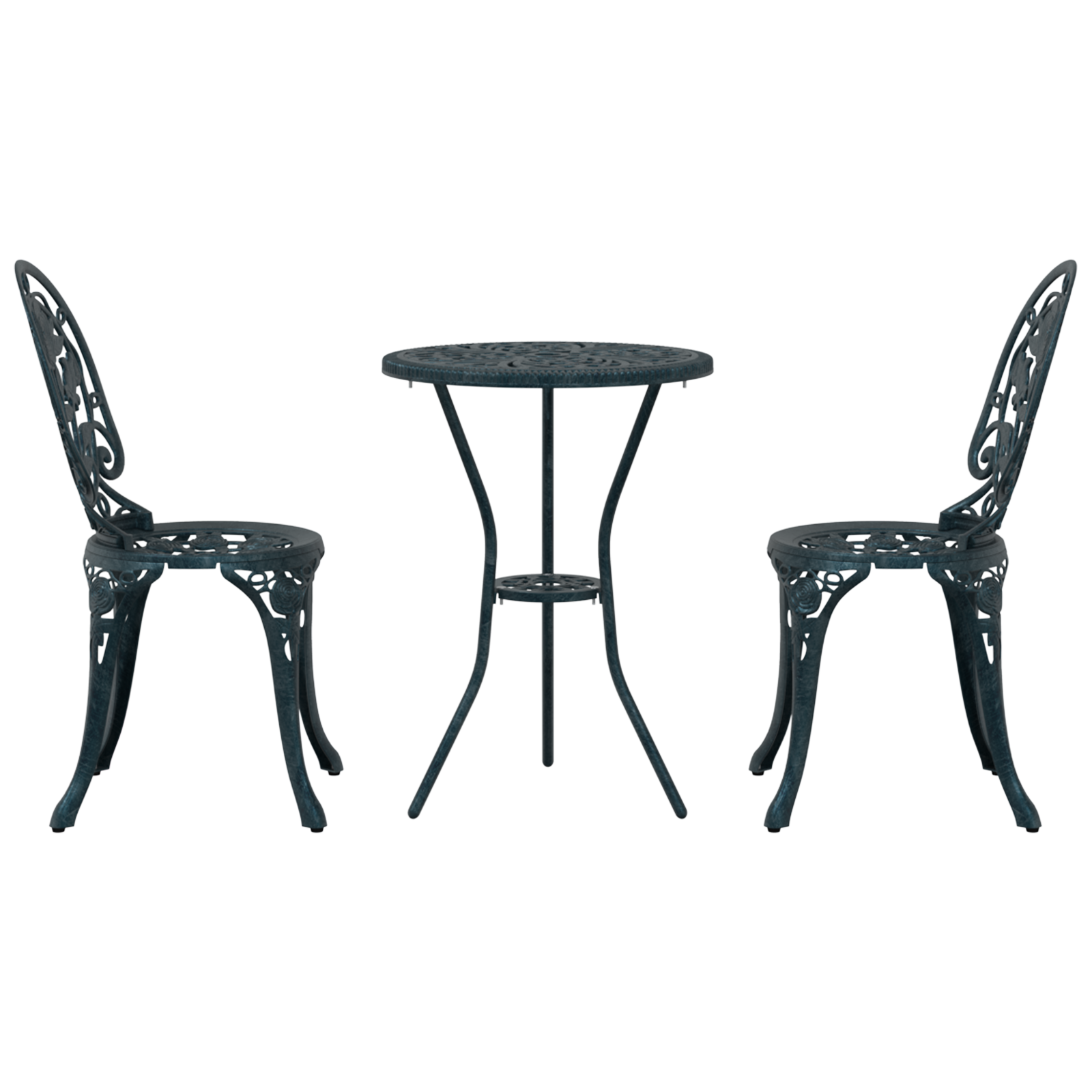 3-Piece Garden Bistro Set - Green Cast Aluminum - Image 6