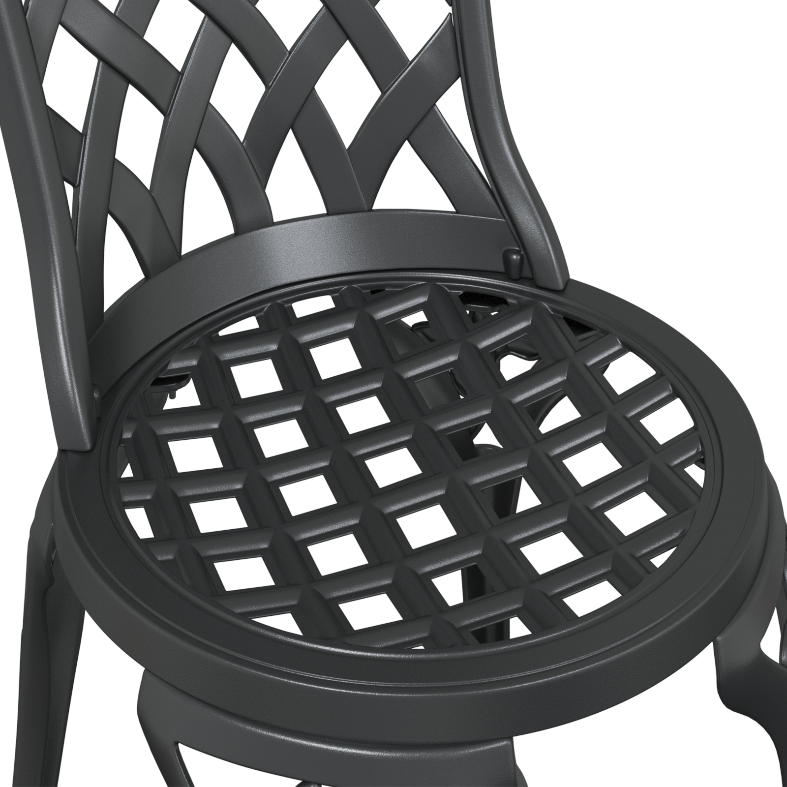 3 Piece Garden Bistro Set - Black Cast Aluminum - Image 11