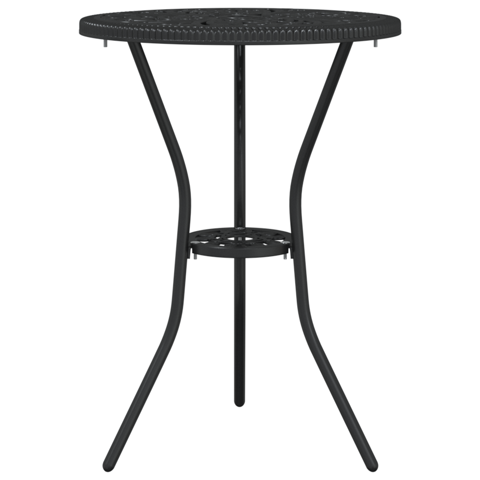 3 Piece Garden Bistro Set - Black Cast Aluminum - Image 5