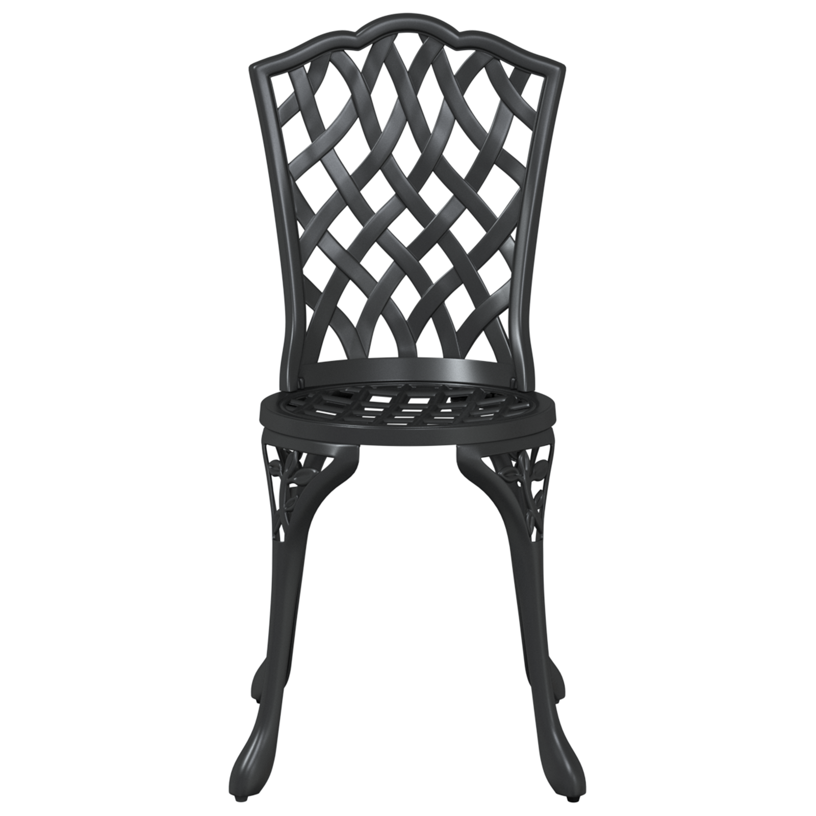 3 Piece Garden Bistro Set - Black Cast Aluminum - Image 7