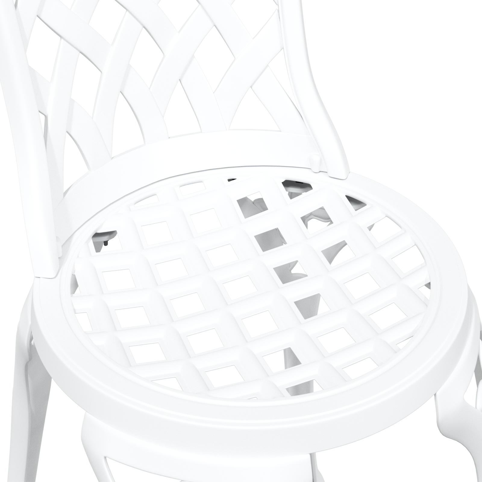 3-Piece White Cast Aluminum Garden Bistro Set - Image 11