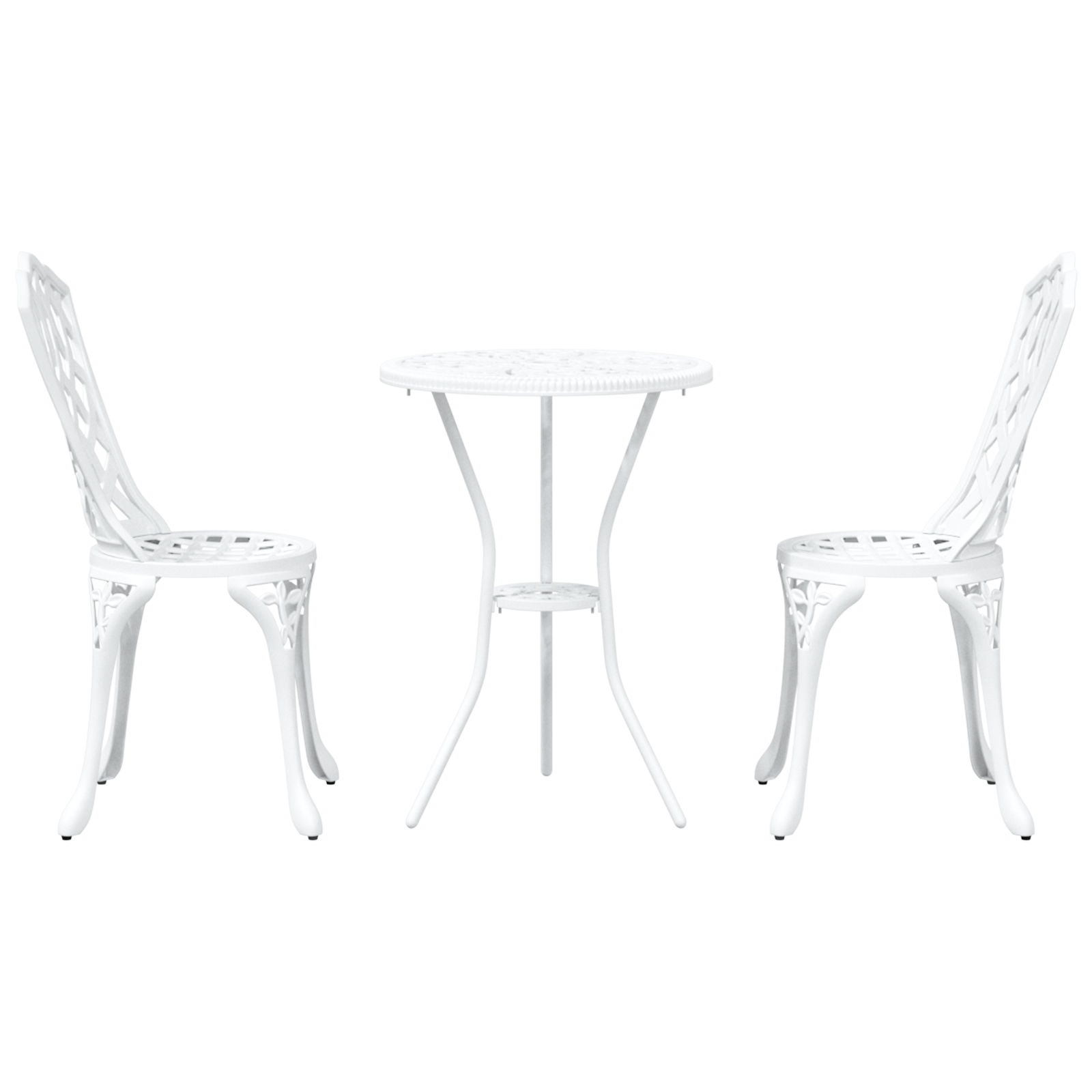 3-Piece White Cast Aluminum Garden Bistro Set - Image 6