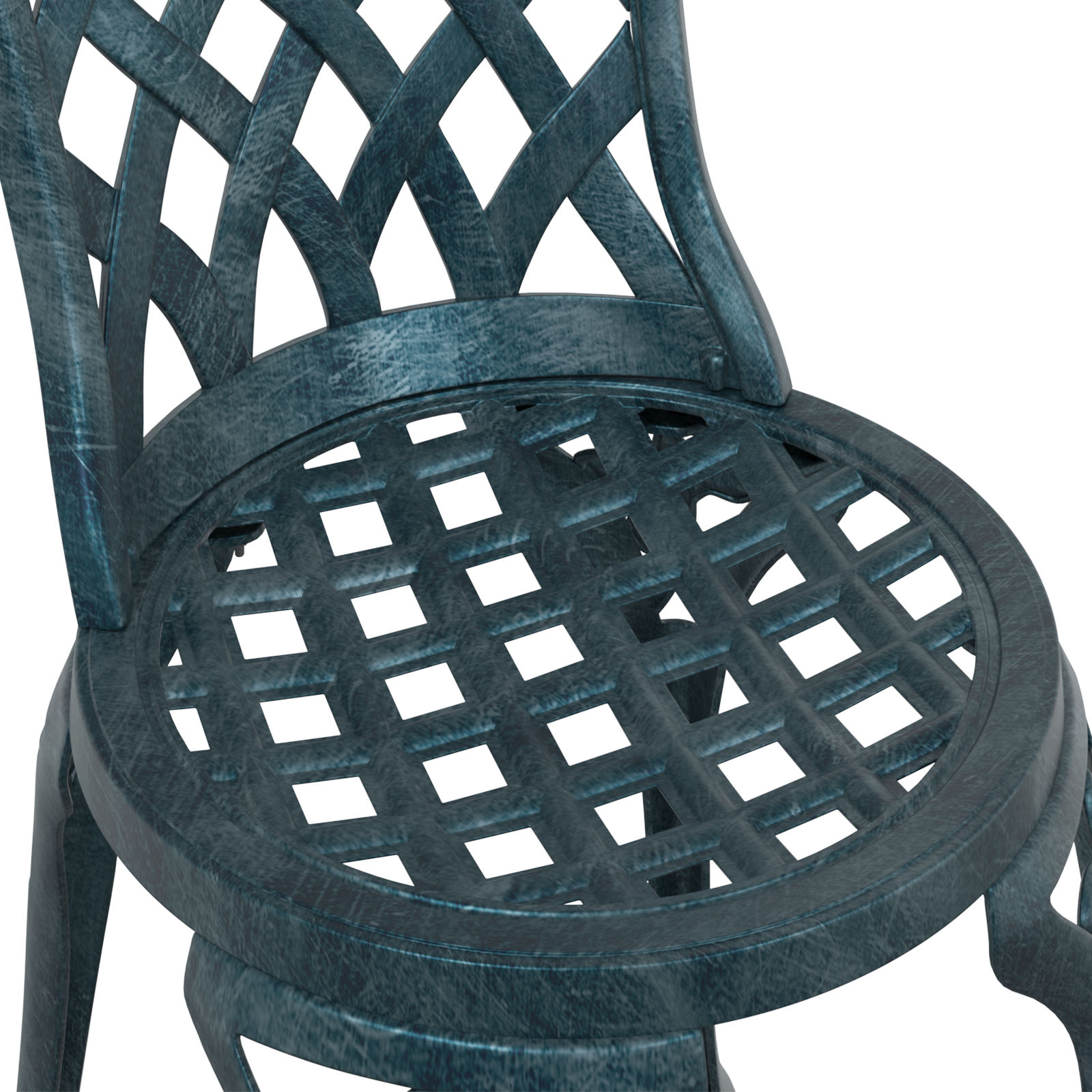 3 Piece Garden Bistro Set Green Cast Aluminium - Image 11