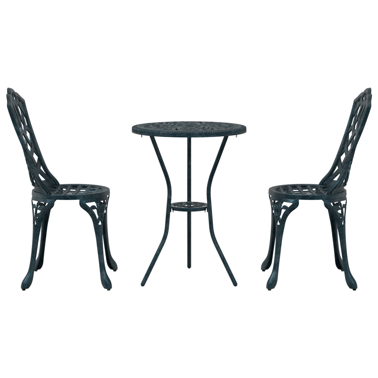 3 Piece Garden Bistro Set Green Cast Aluminium - Image 6