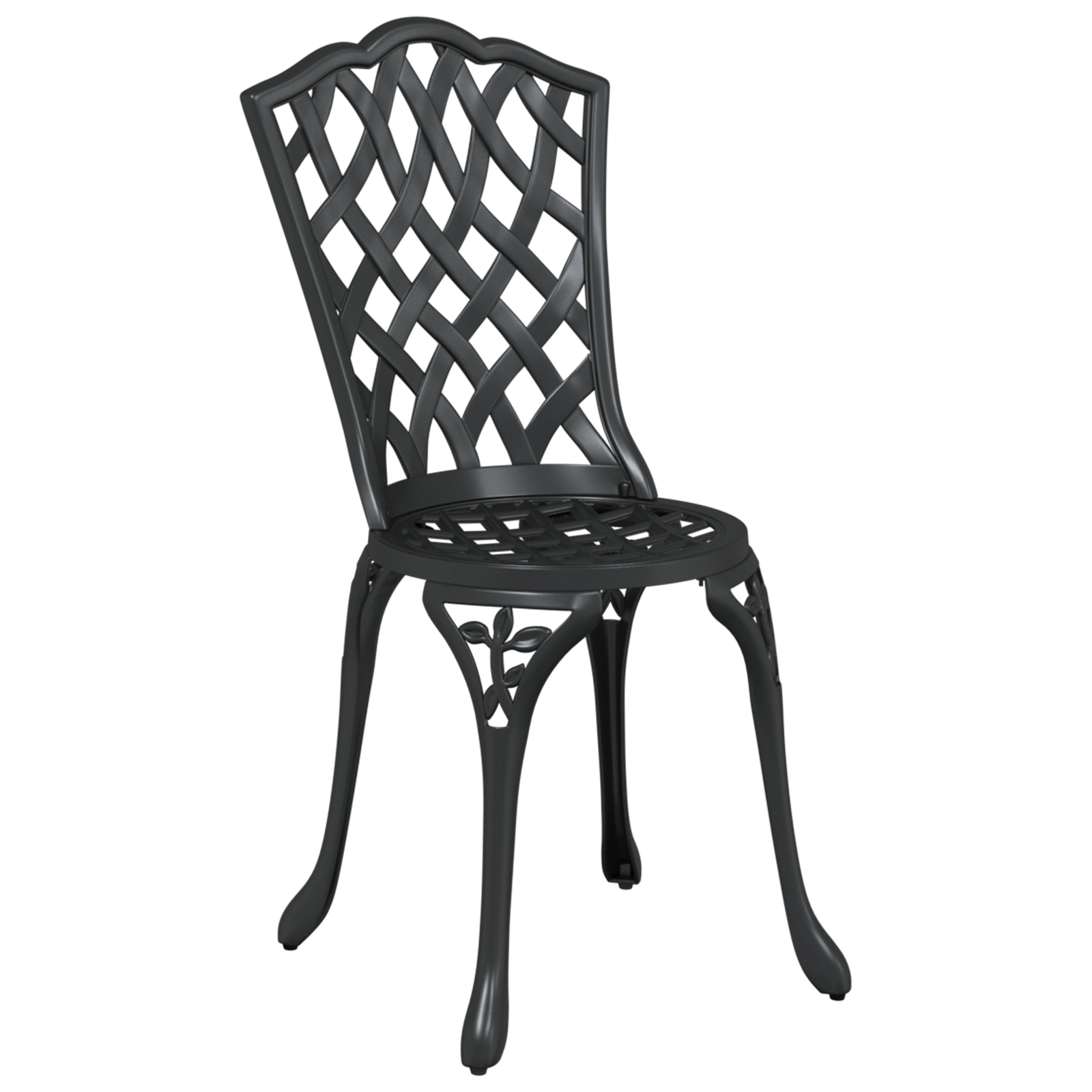 Garden Chairs 2 pcs Black Cast Aluminum - Image 3