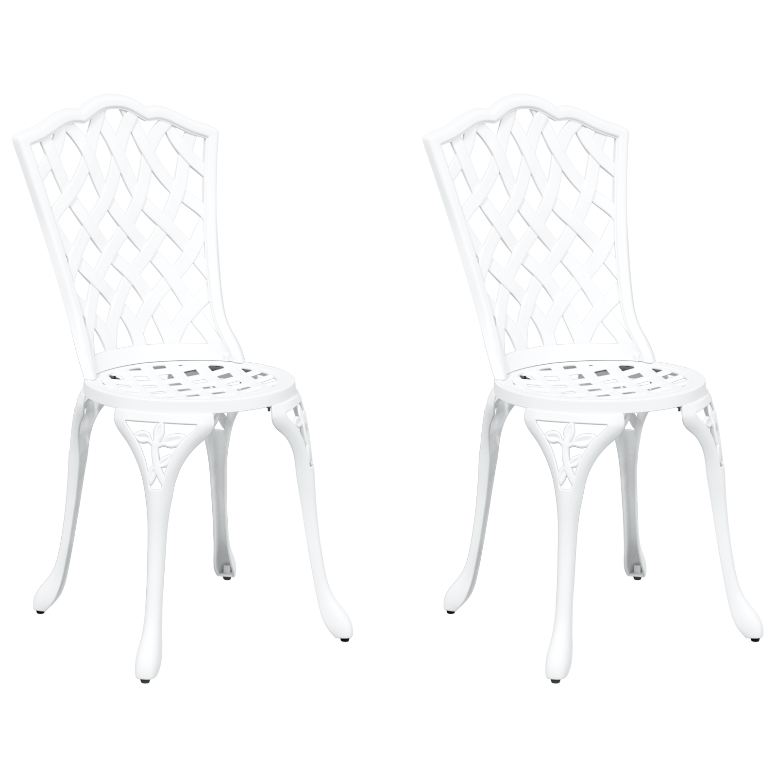 Garden Chairs 2 pcs White Cast Aluminium - Image 2