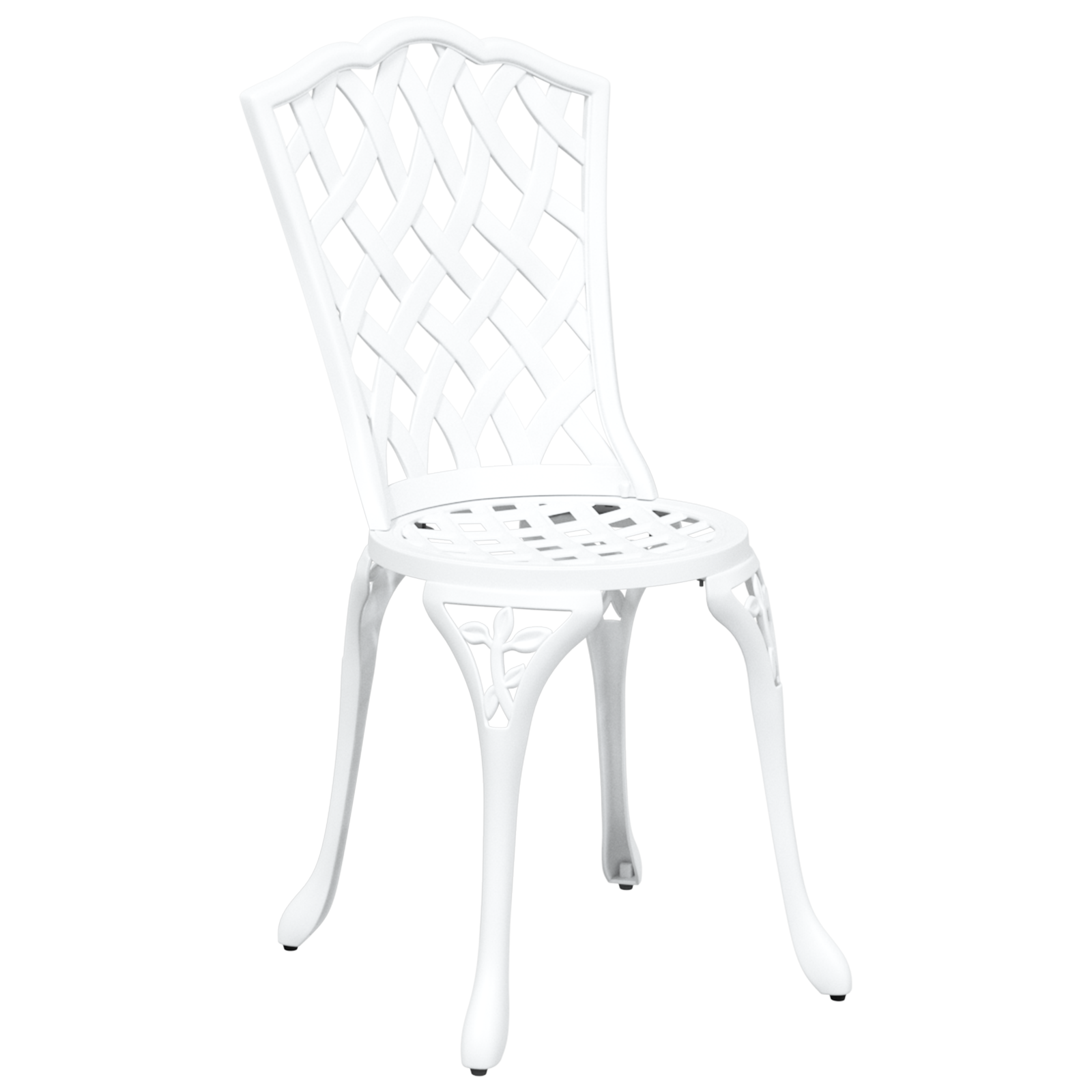 Garden Chairs 2 pcs White Cast Aluminium - Image 3