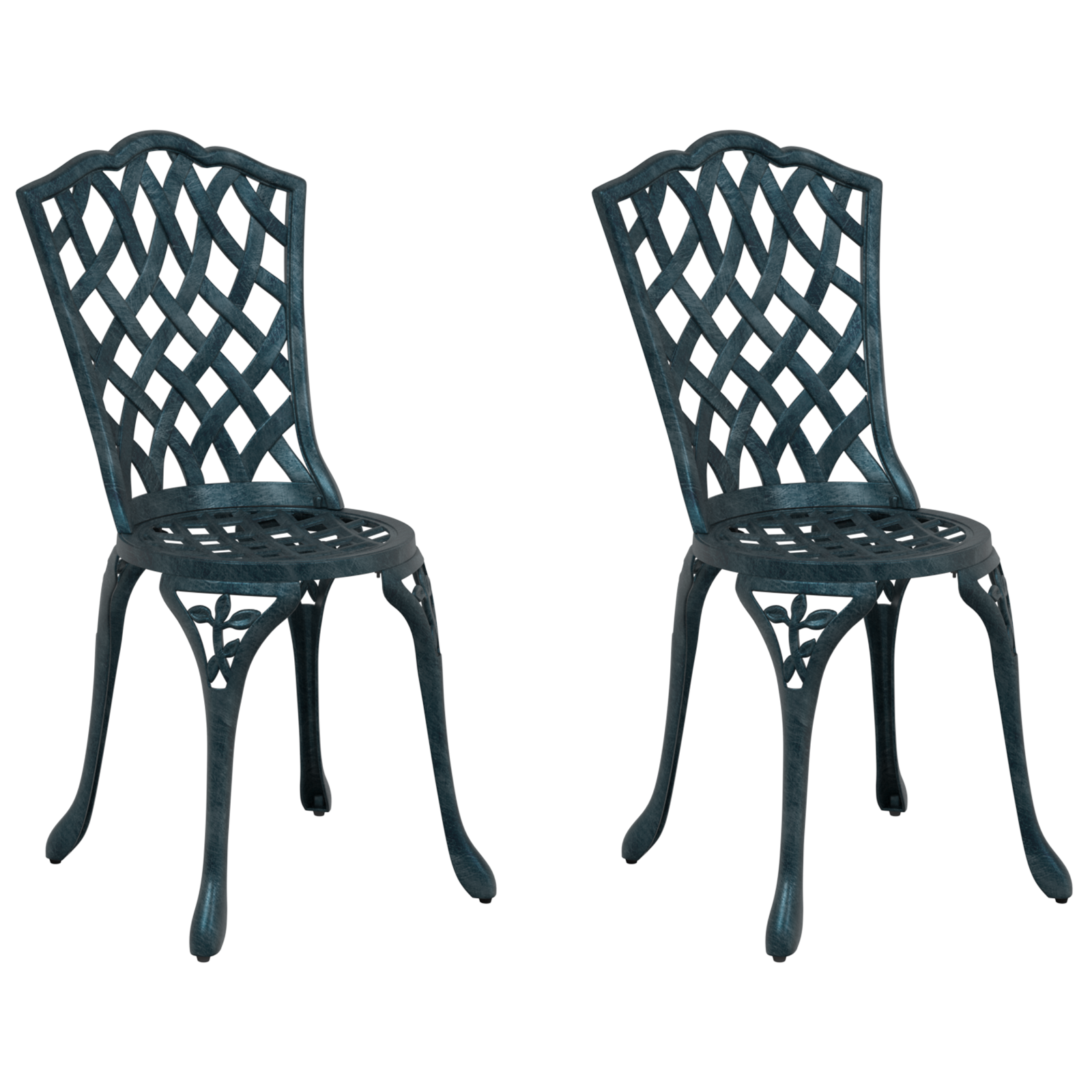 Garden Chairs 2 pcs Green Cast Aluminum - Image 2