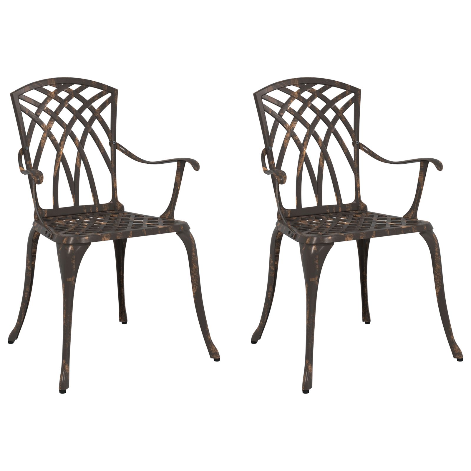 Garden Chairs Set of 2 - Bronze Cast Aluminum - Image 2