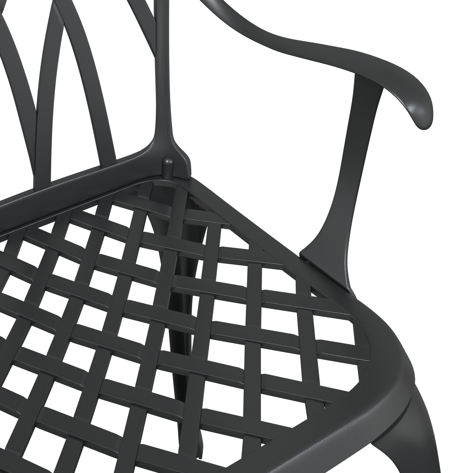 Garden Chairs 2 pcs Black Cast Aluminium - Image 8