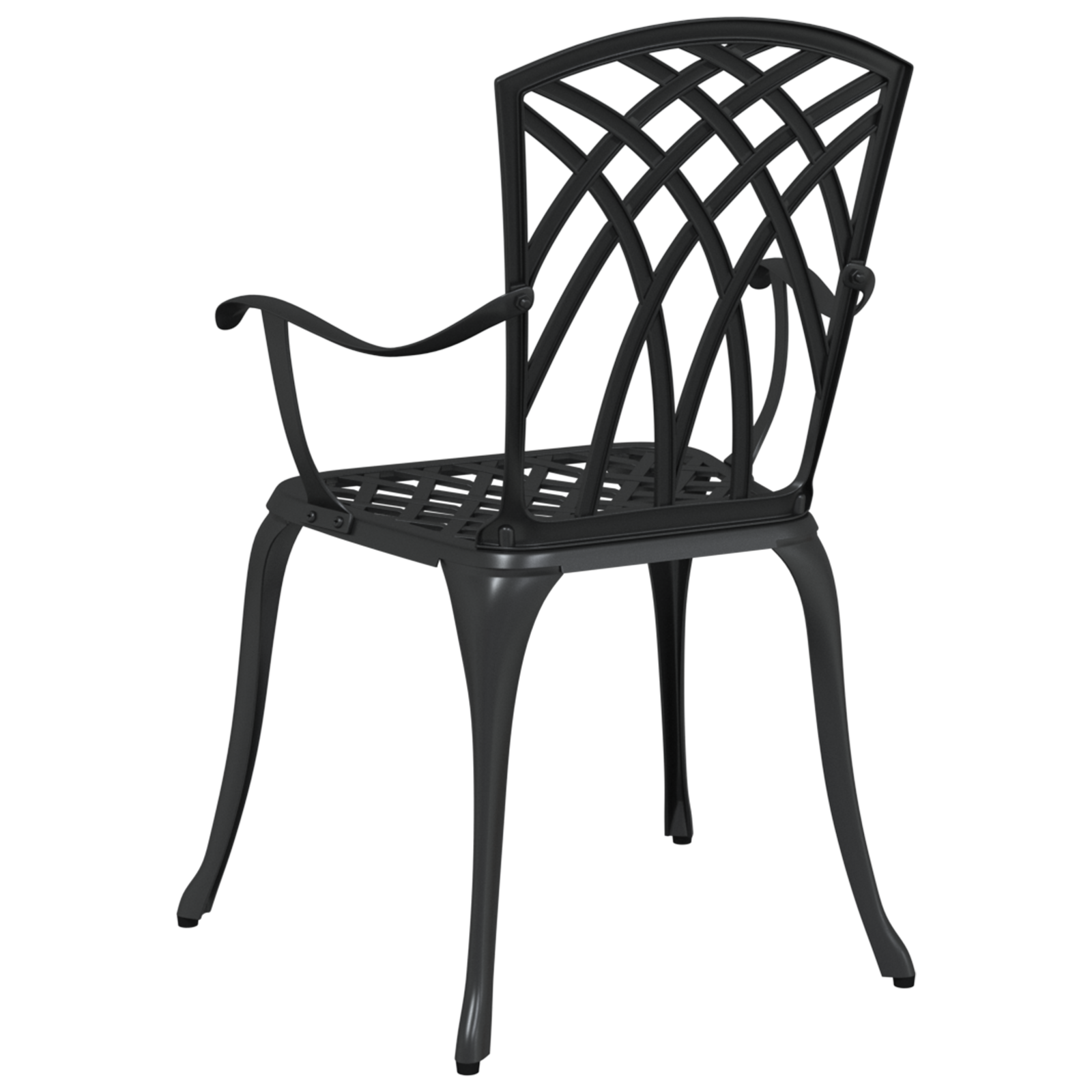 Garden Chairs 2 pcs Black Cast Aluminium - Image 6