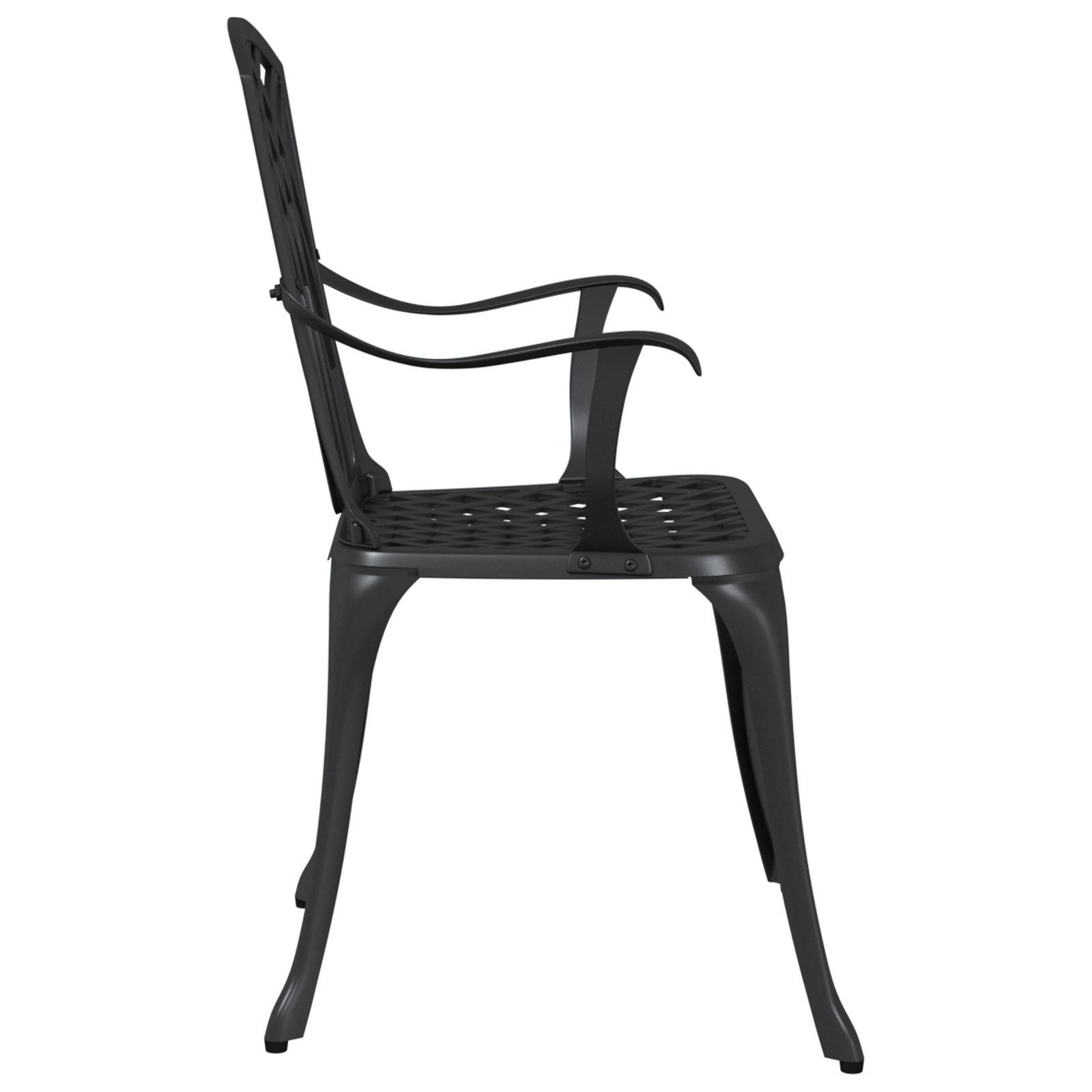 Garden Chairs 2 pcs Black Cast Aluminium - Image 5