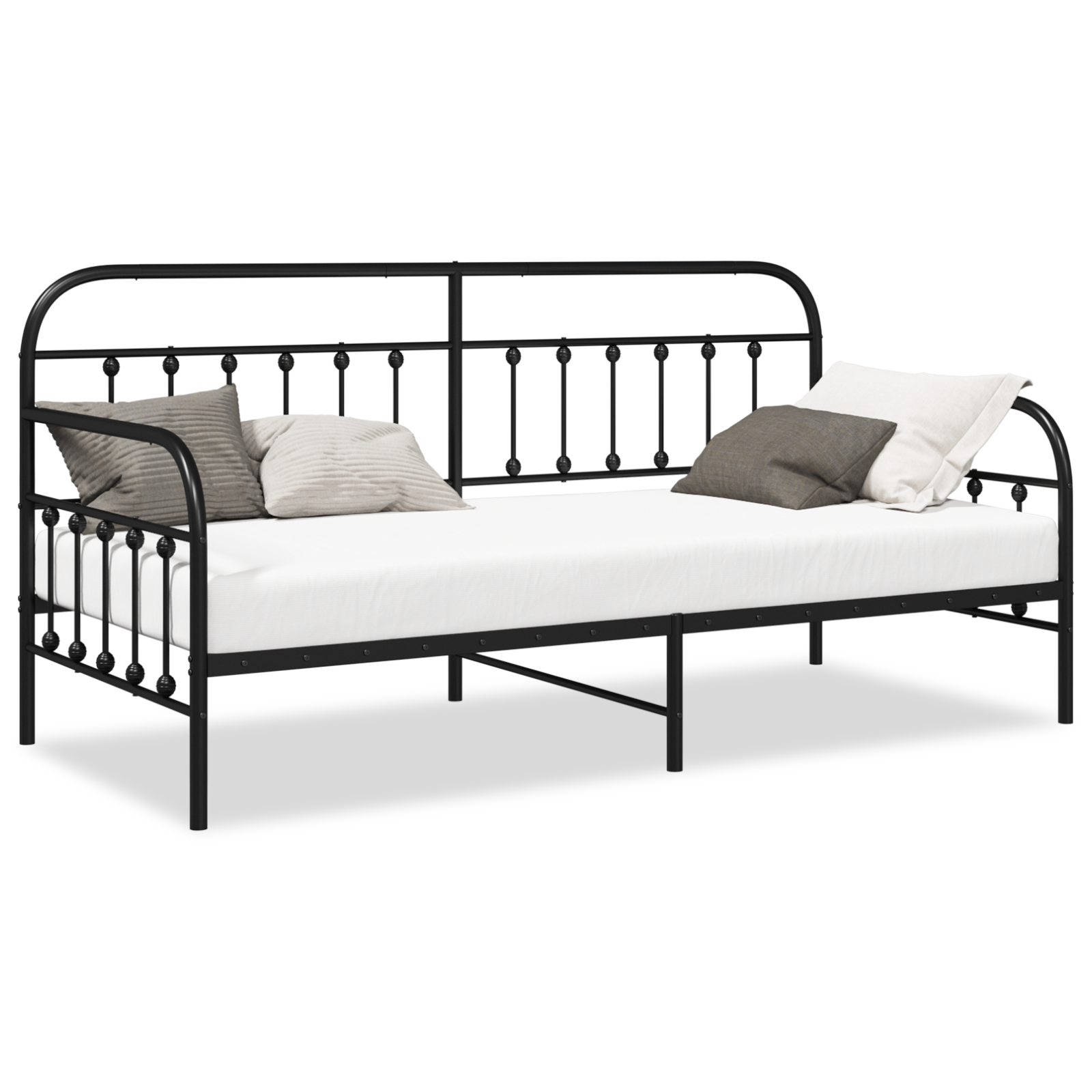 Daybed Frame Black 90x200 cm Steel - Image 4