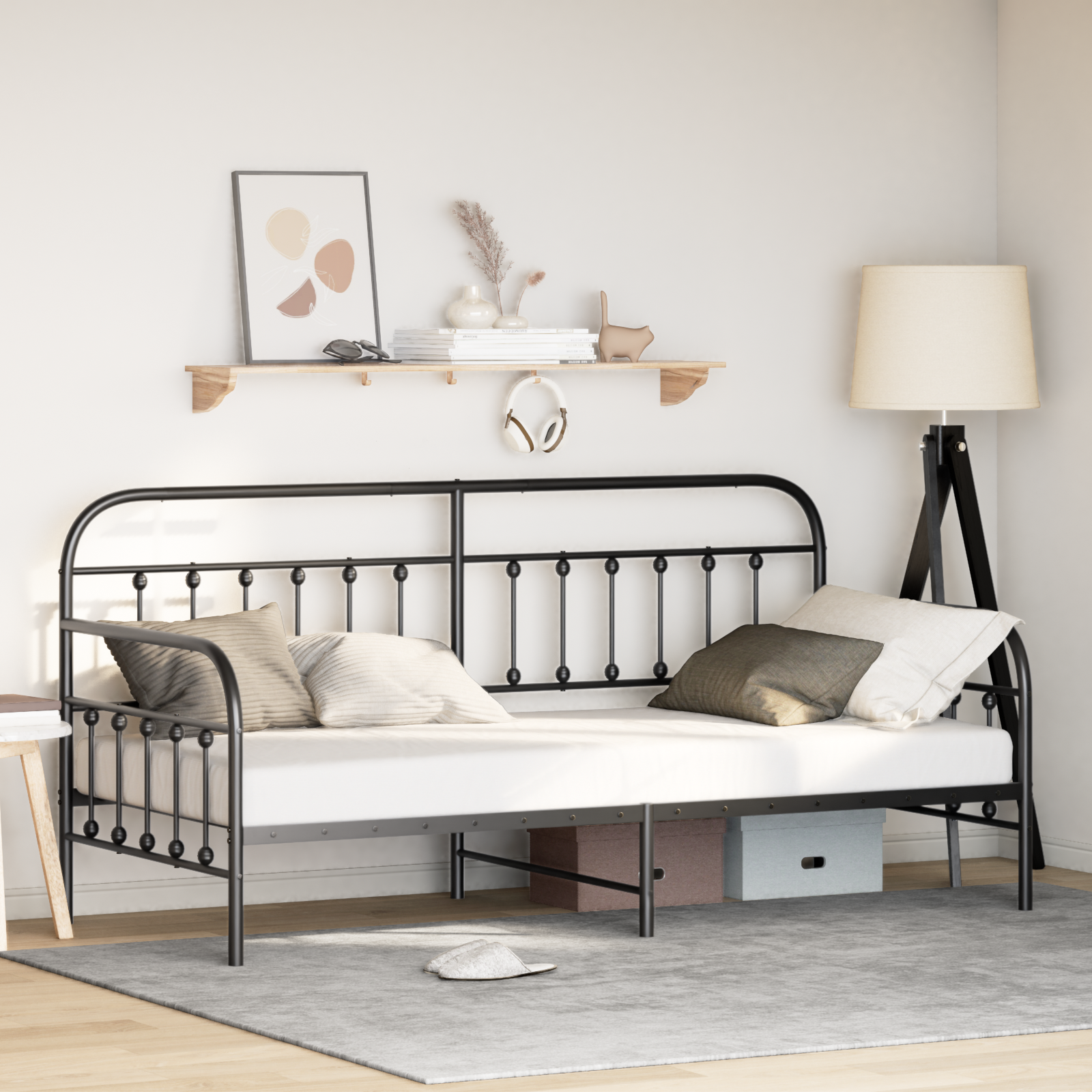 Black Daybed Frame 100x190 cm Steel