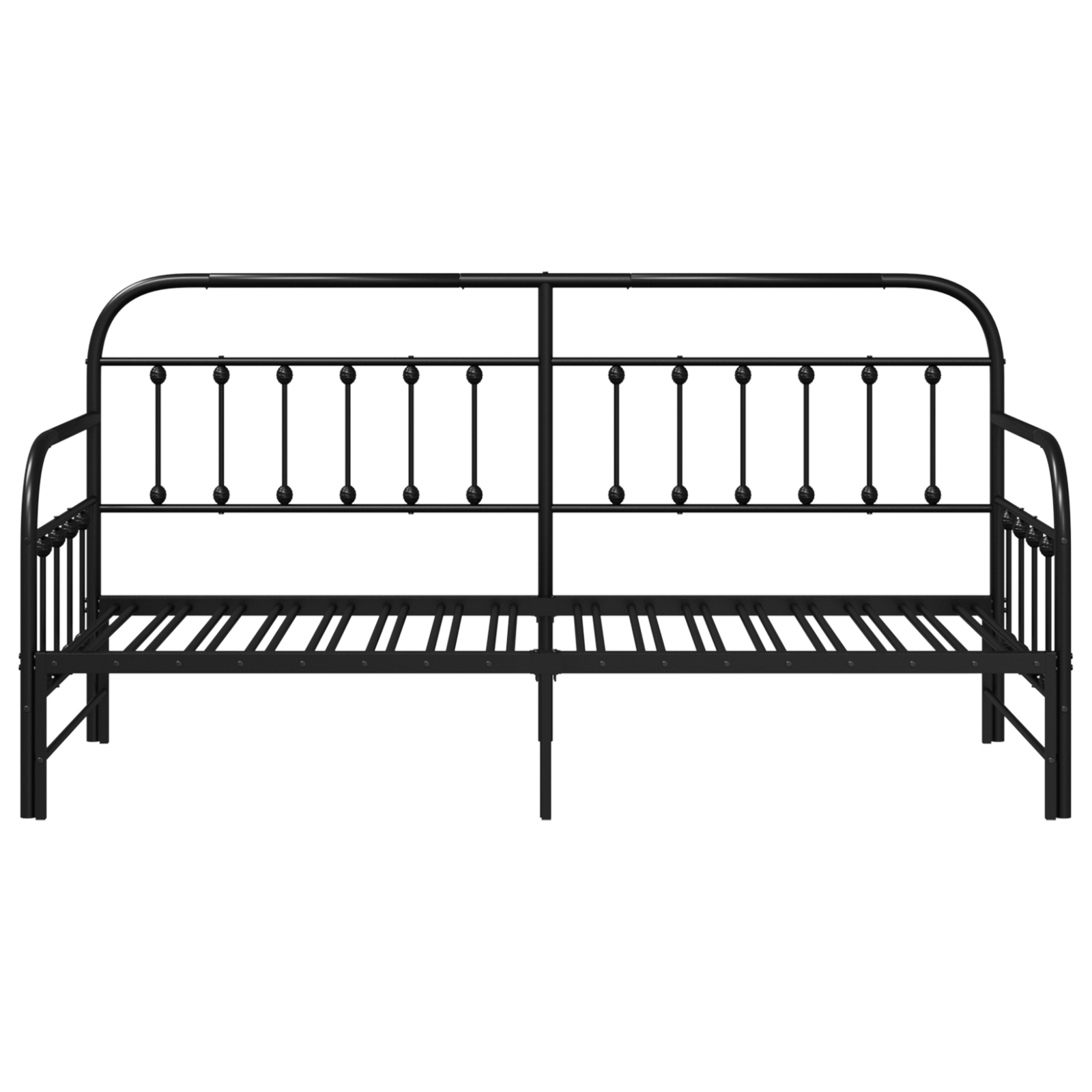 Daybed Frame with Trundle Black 80x200 cm Steel - Image 6