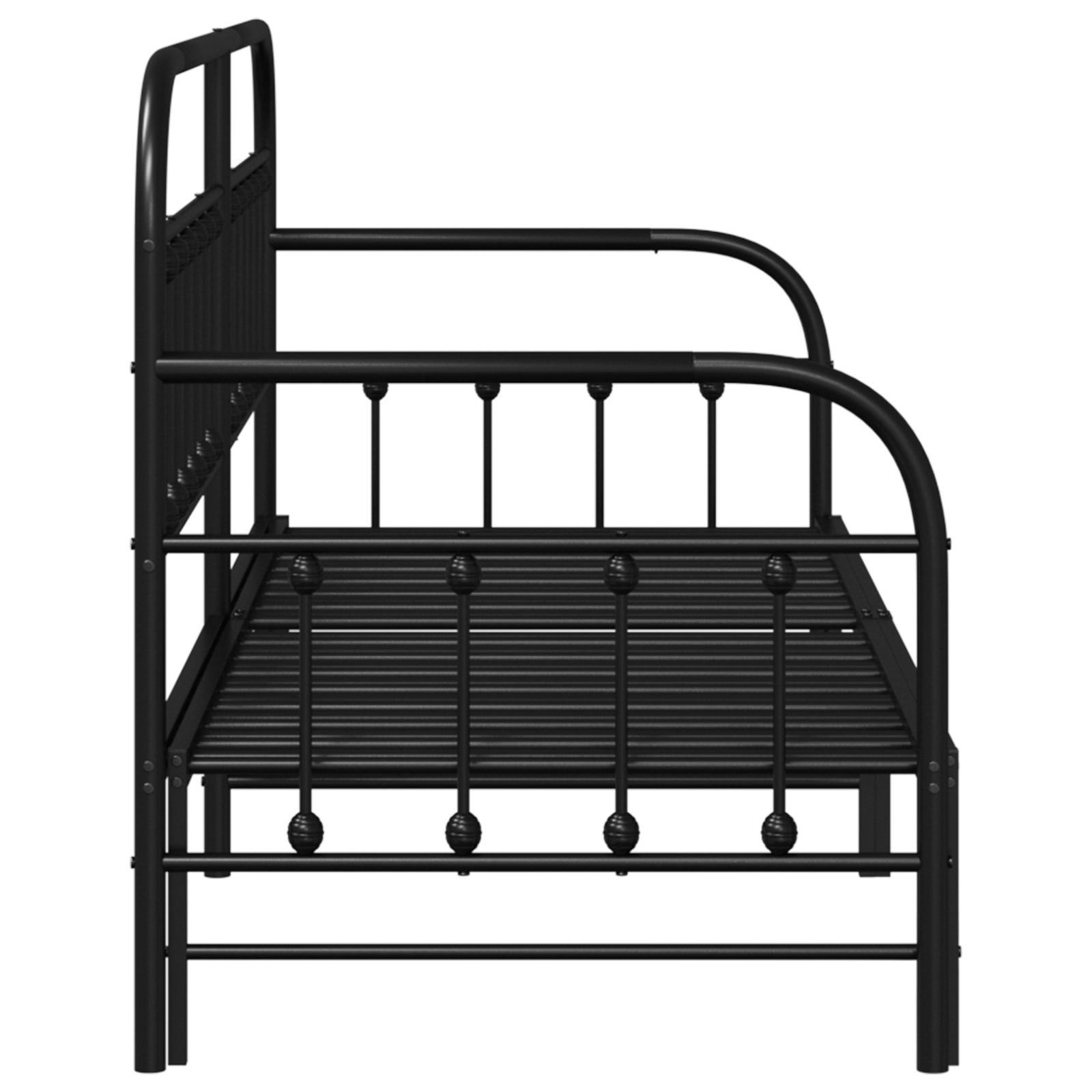 Daybed Frame with Trundle Black 80x200 cm Steel - Image 7