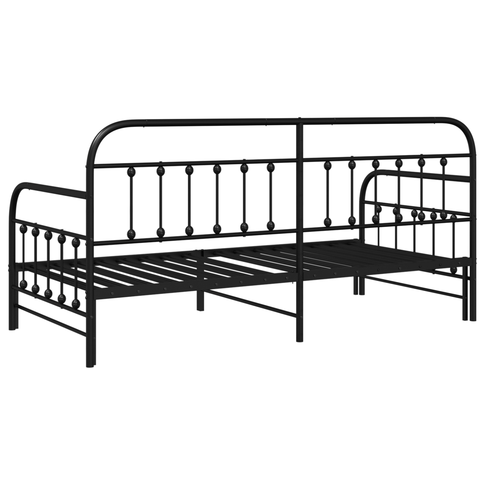 Daybed Frame with Trundle Black 100x190 cm Steel - Image 8